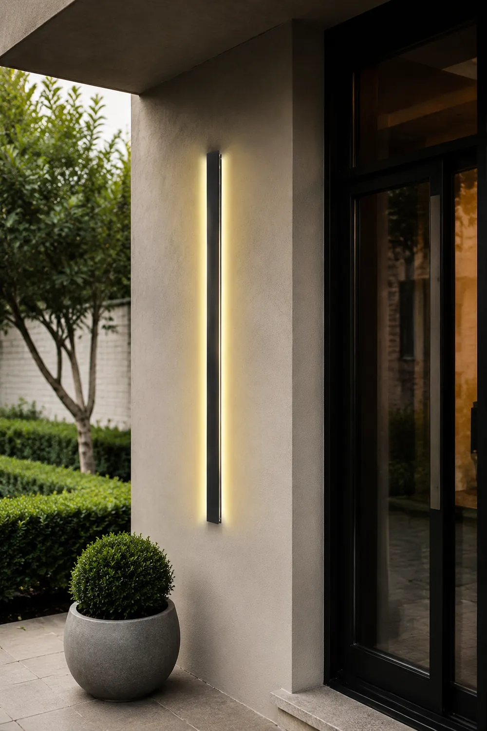 LED Long Strip Metal Waterproof Black Minimalist Outdoor Wall Lights - Lumpaz