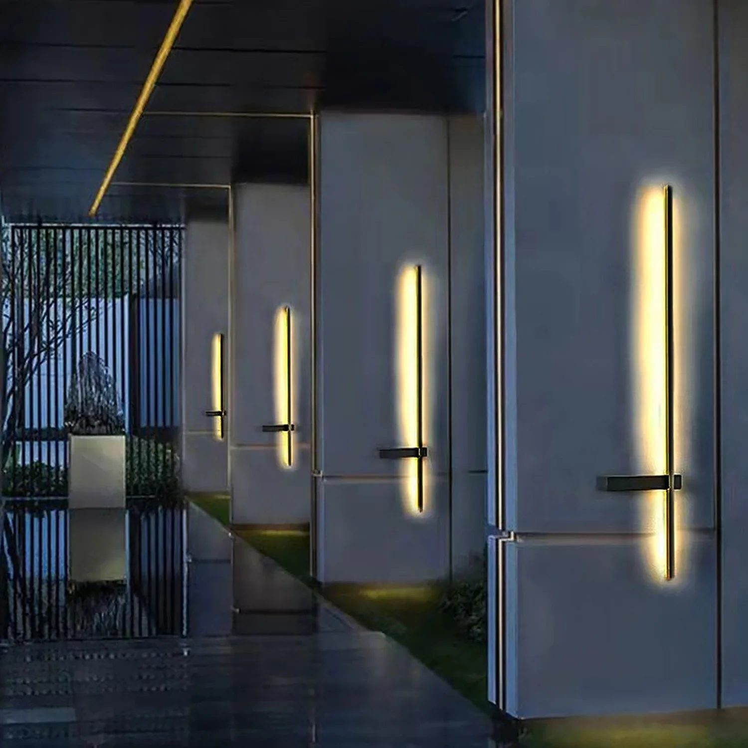 Interlaced Line Strips Waterproof Led Black Modern Outdoor Wall Lights - Lumpaz
