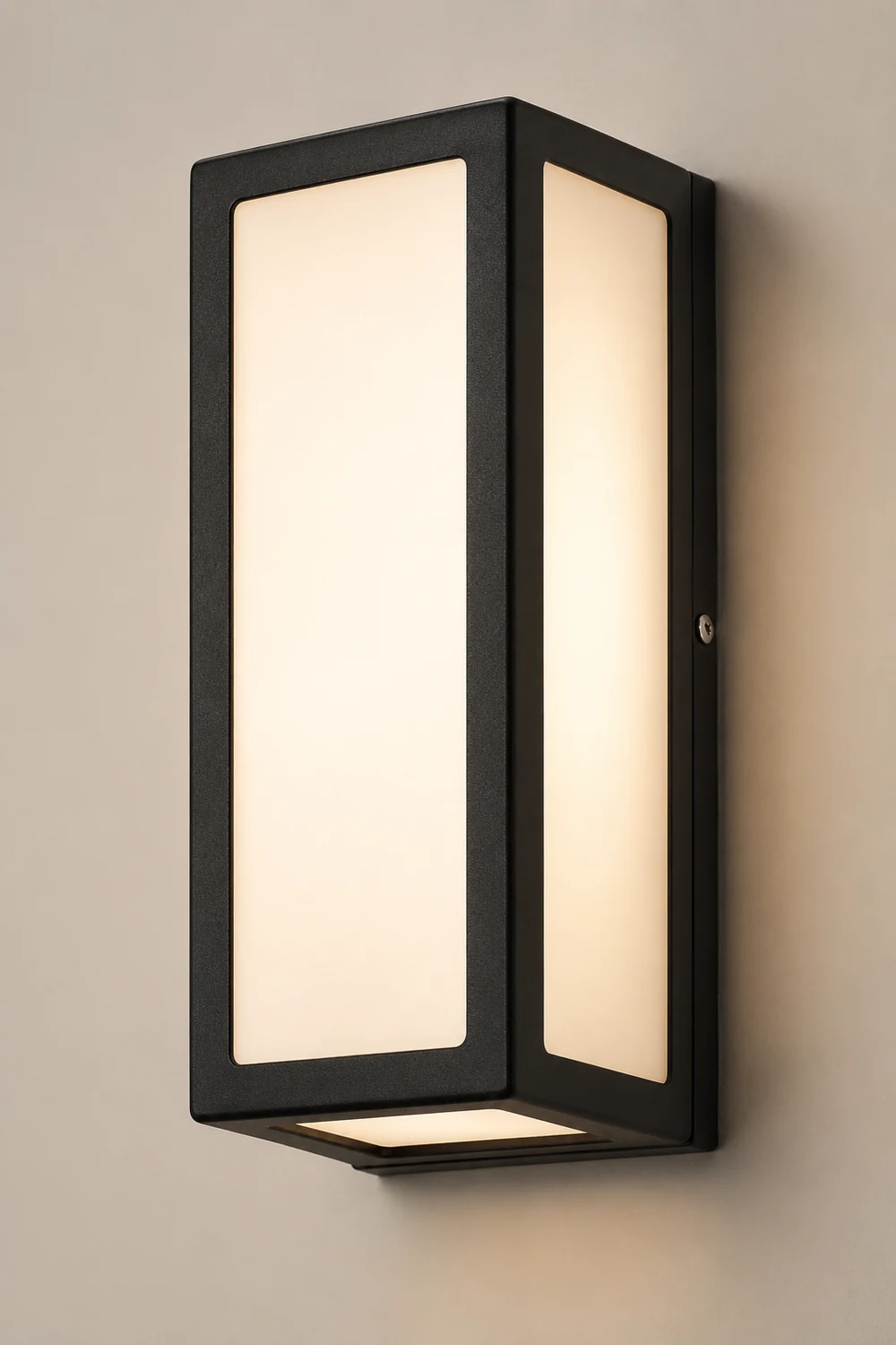 Rectangular Minimalist LED Waterproof Black Modern Outdoor Wall Lights - Lumpaz