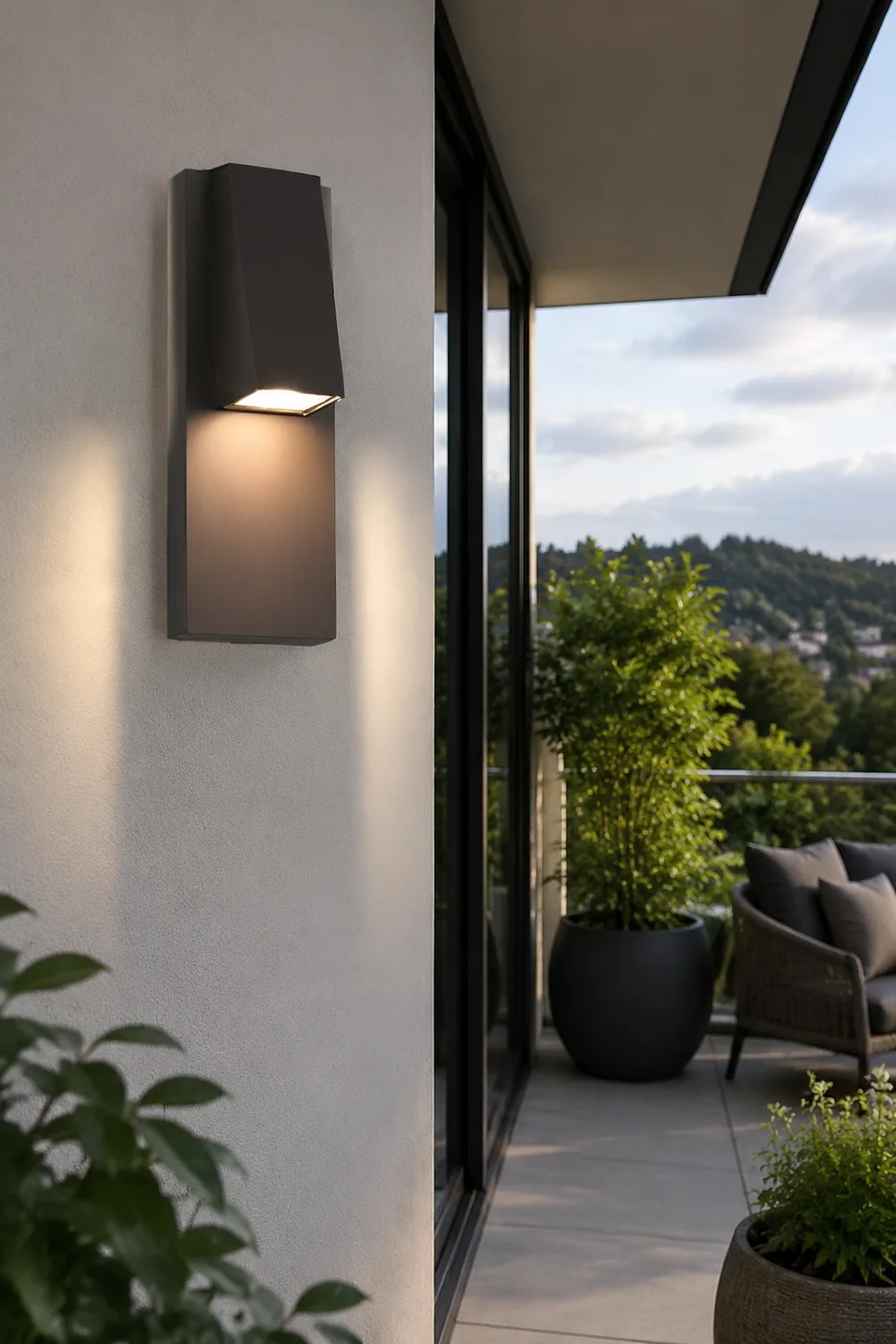 Rectangle Waterproof LED Black Modern Outdoor Wall Lamp Wall Light Fixture - Lumpaz