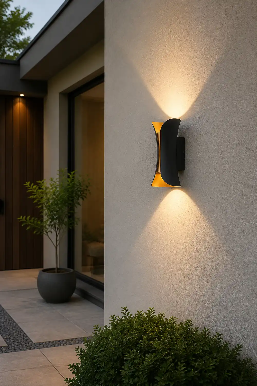 Curved LED Up and Down Lighting Waterproof Modern Outdoor Wall Lights - Lumpaz