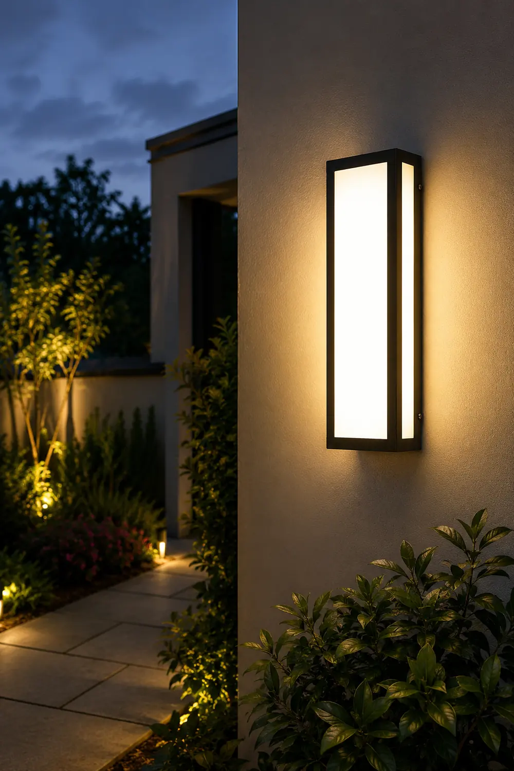 Rectangular LED Waterproof Black Modern Outdoor Exterior Light Wall Lamp - Lumpaz