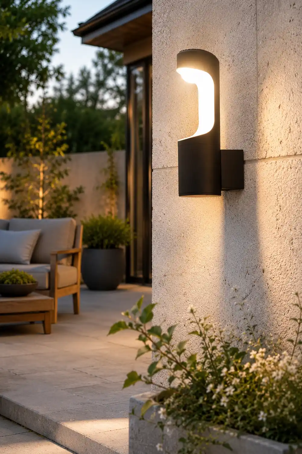 Creative LED Waterproof Black Modern Outdoor Wall Lamp Exterior Lights - Lumpaz