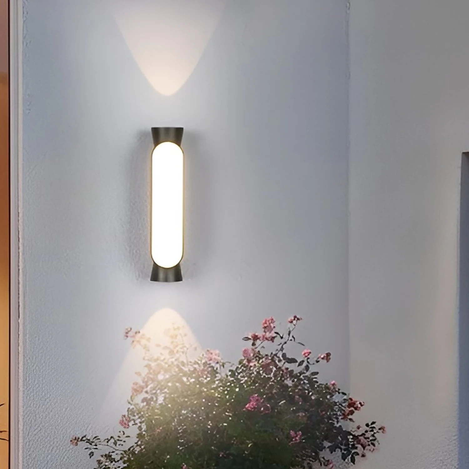 Waterproof LED Up and Down Lights Black Modern Outdoor Wall Sconce Lighting - Lumpaz