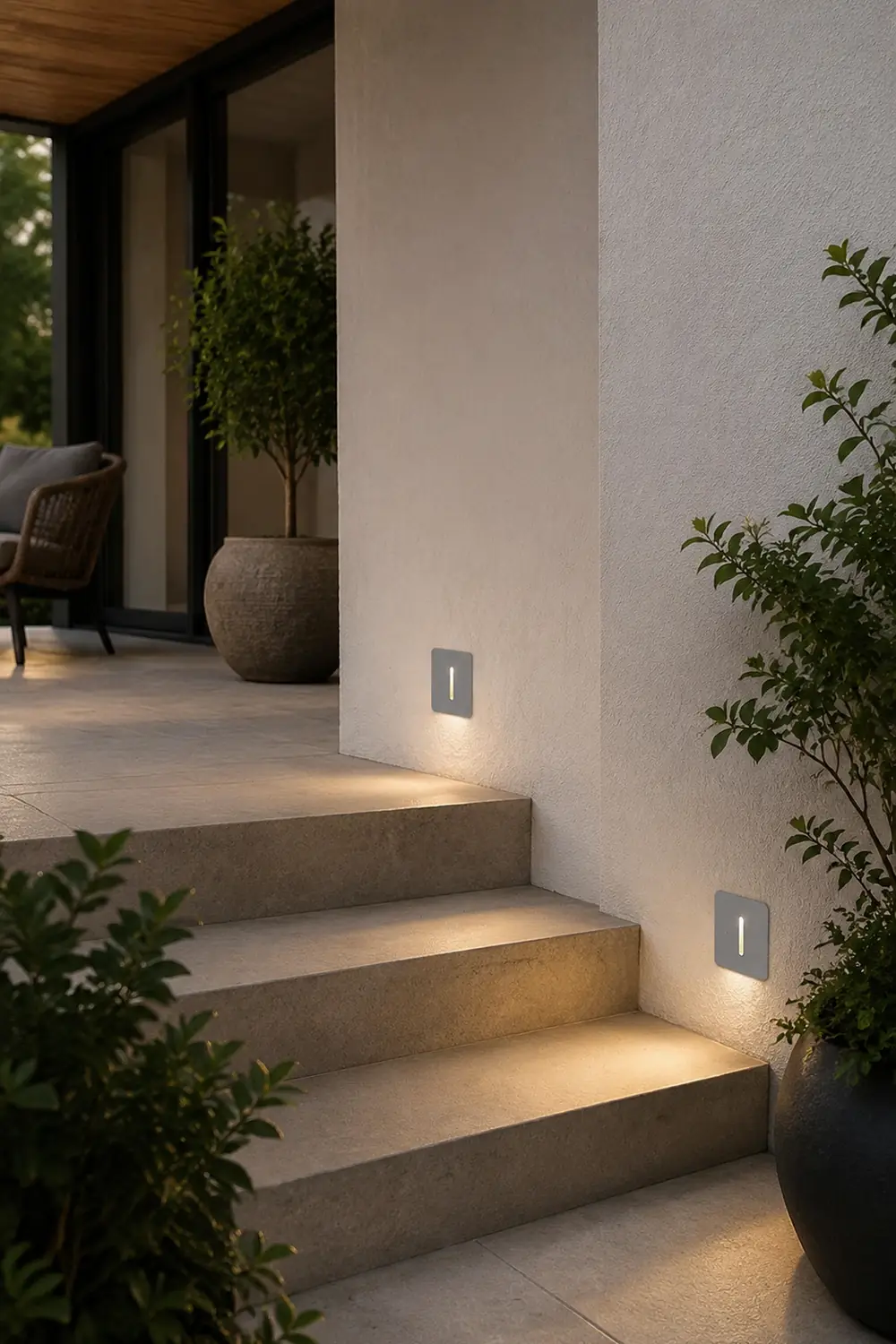 Round Square LED Modern Waterproof Outdoor Step Lights Stairway Sconces - Lumpaz