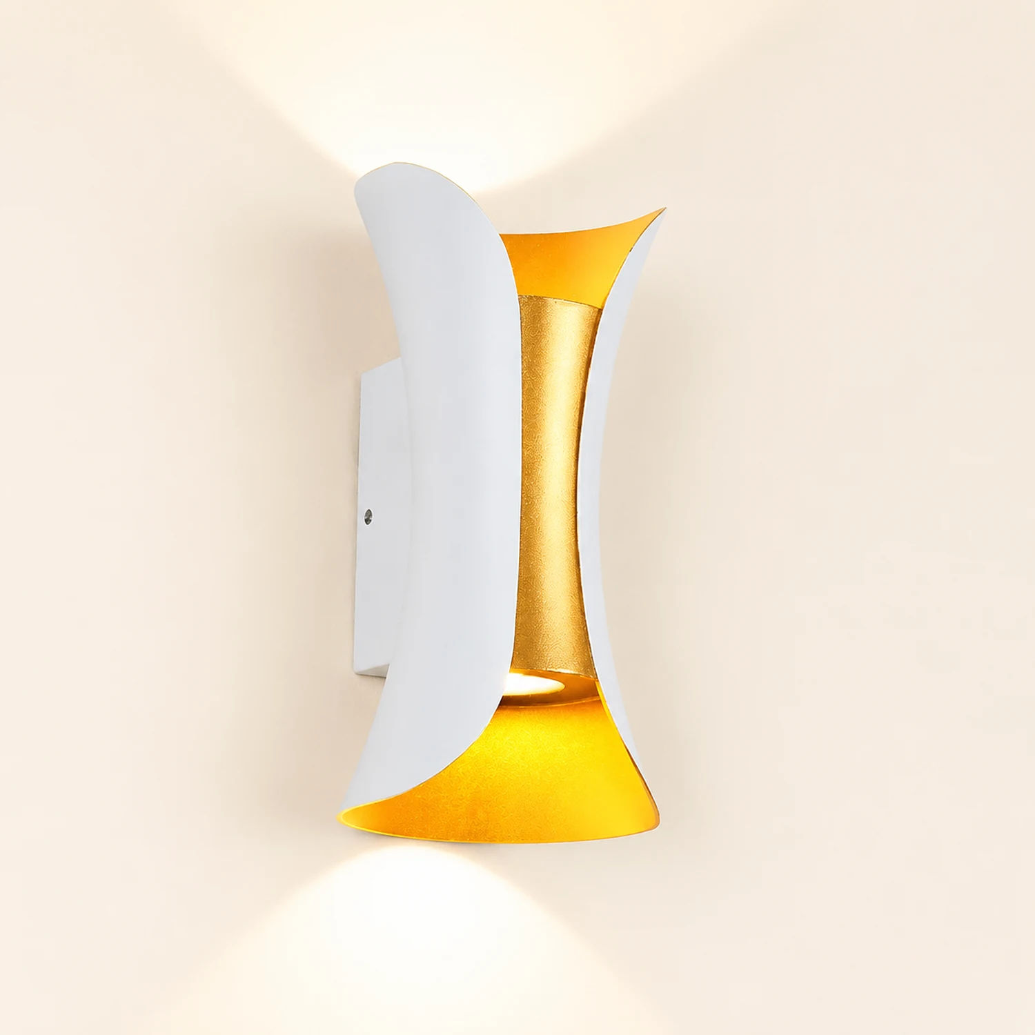 Curved LED Up and Down Lighting Waterproof Modern Outdoor Wall Lights - Lumpaz