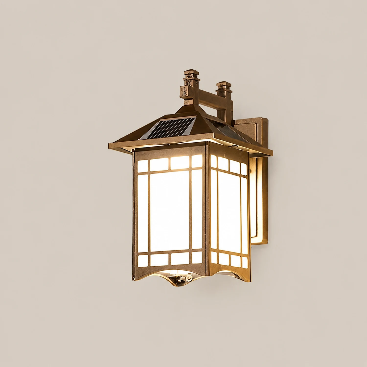 Retro Waterproof LED Vintage Solar Wall Lamp with Remote Wall Sconce Lighting - Lumpaz