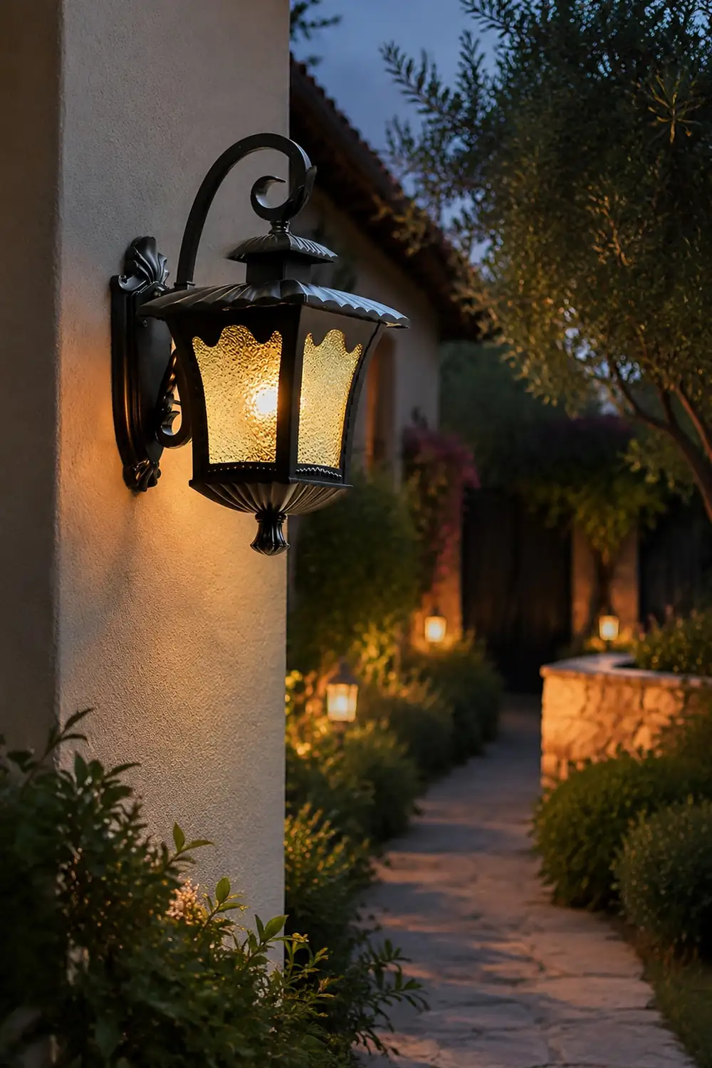 Creative Retro Glass Lantern Waterproof LED European-style Wall Lamp - Lumpaz