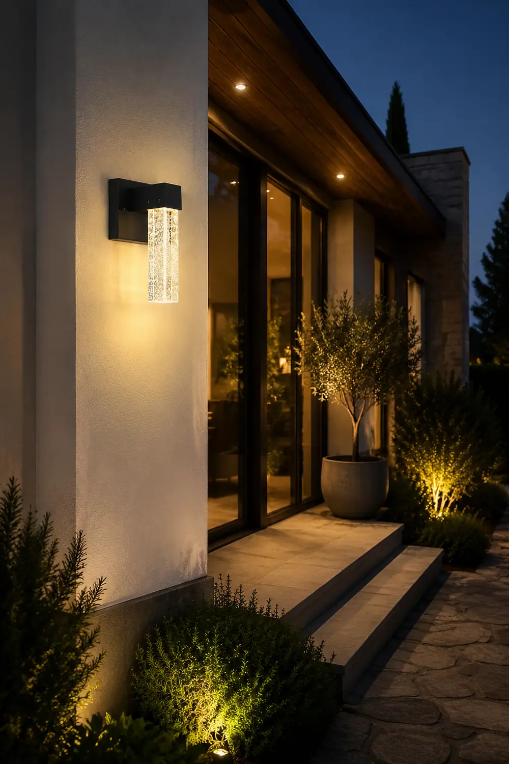 Waterproof LED 10W Crystal Black Modern Outdoor Wall Lamp Exterior Lights - Lumpaz