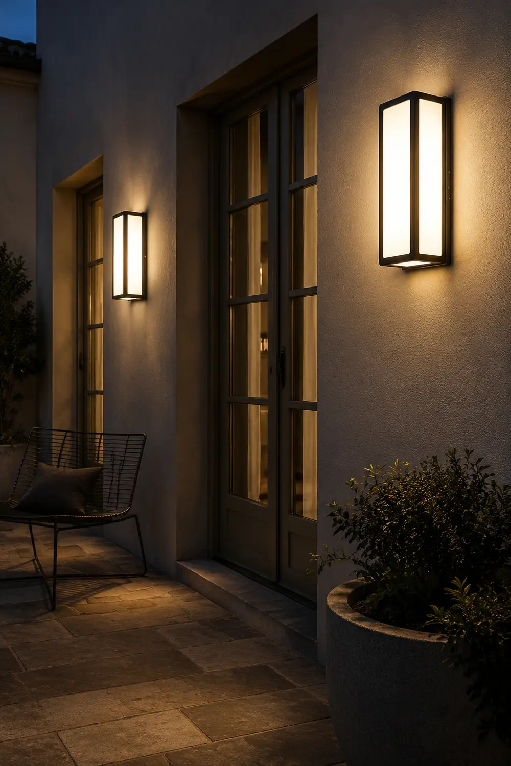 Rectangular Minimalist LED Waterproof Black Modern Outdoor Wall Lights - Lumpaz