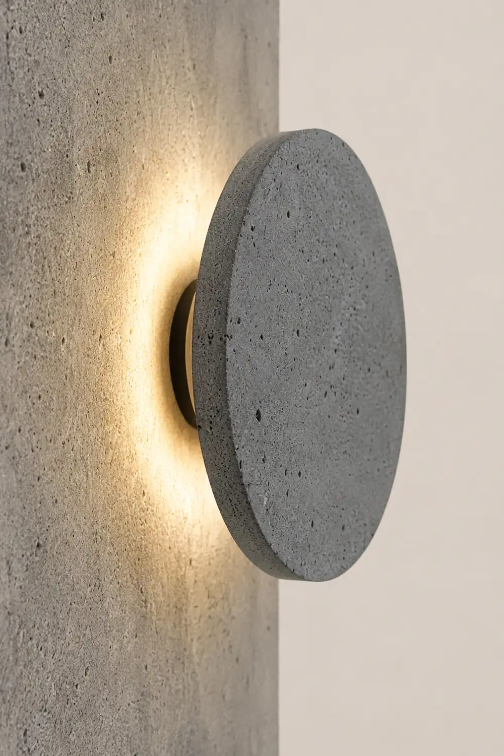 Round Concrete LED Waterproof Gray Modern Outdoor Wall Lights Porch Lights - Lumpaz
