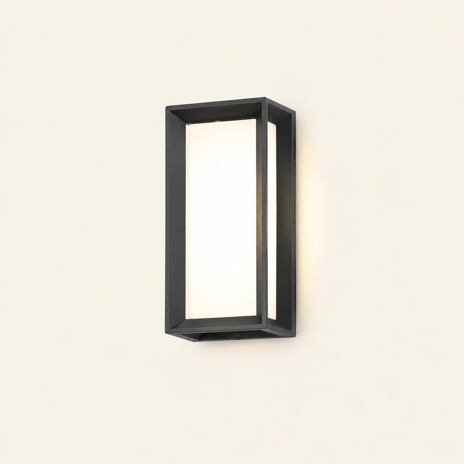 Unique Rectangular Frame Waterproof Black Modern Outdoor Wall Lights - Lumpaz