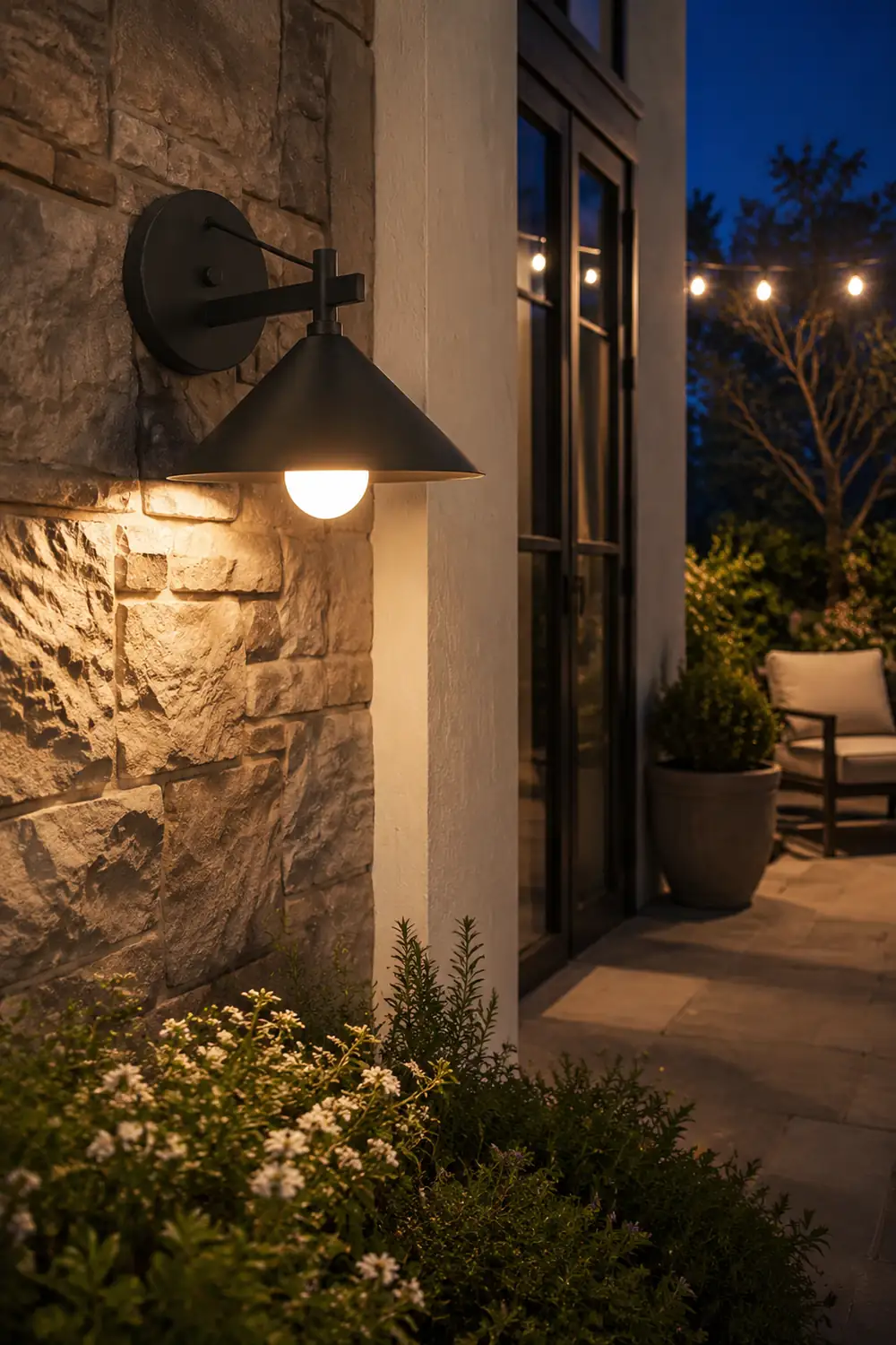 Conical Simple Waterproof Retro American-style Outdoor Wall Sconce Lighting - Lumpaz