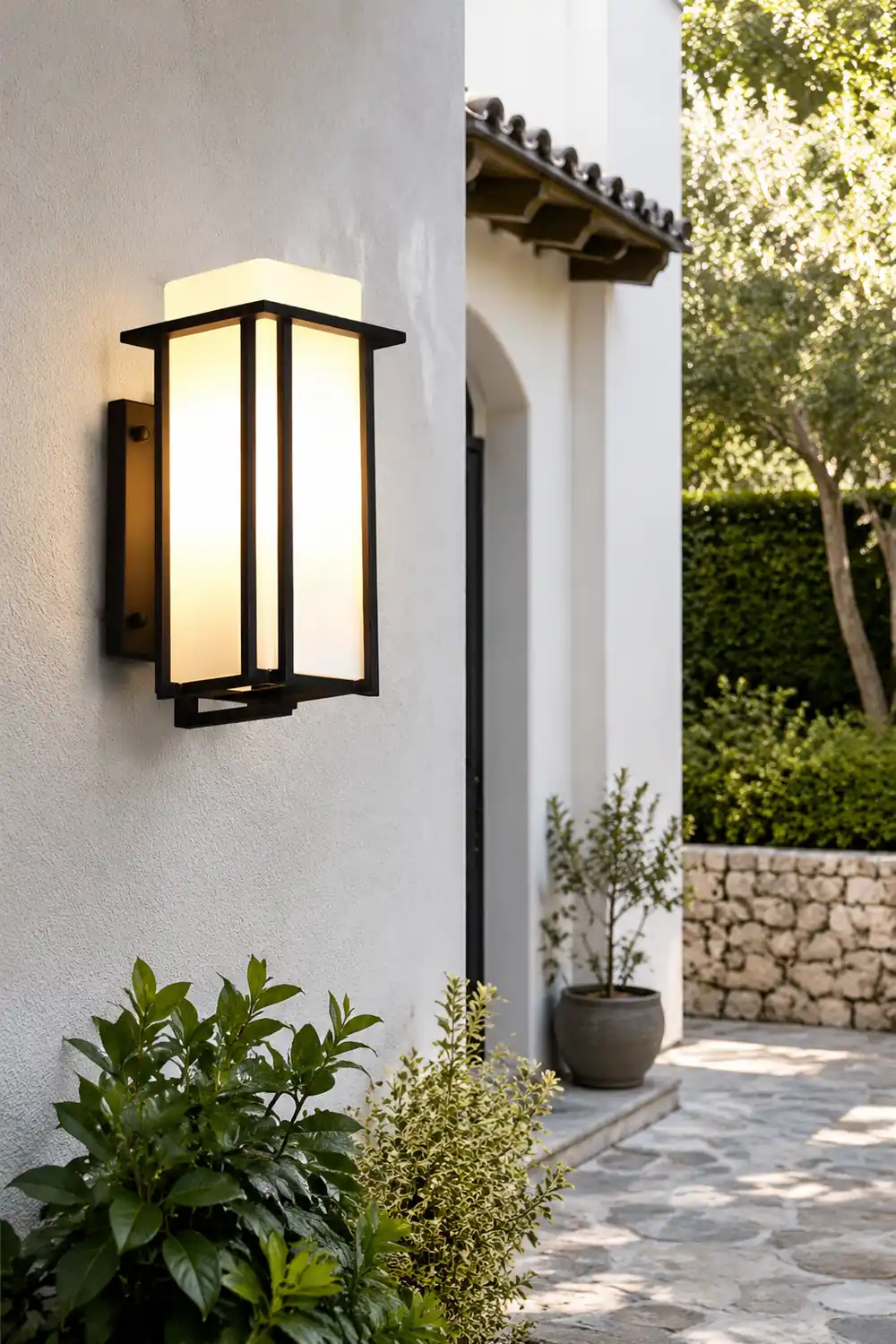 Square Waterproof LED Black Retro Outdoor Wall Lamp Exterior Lights - Lumpaz