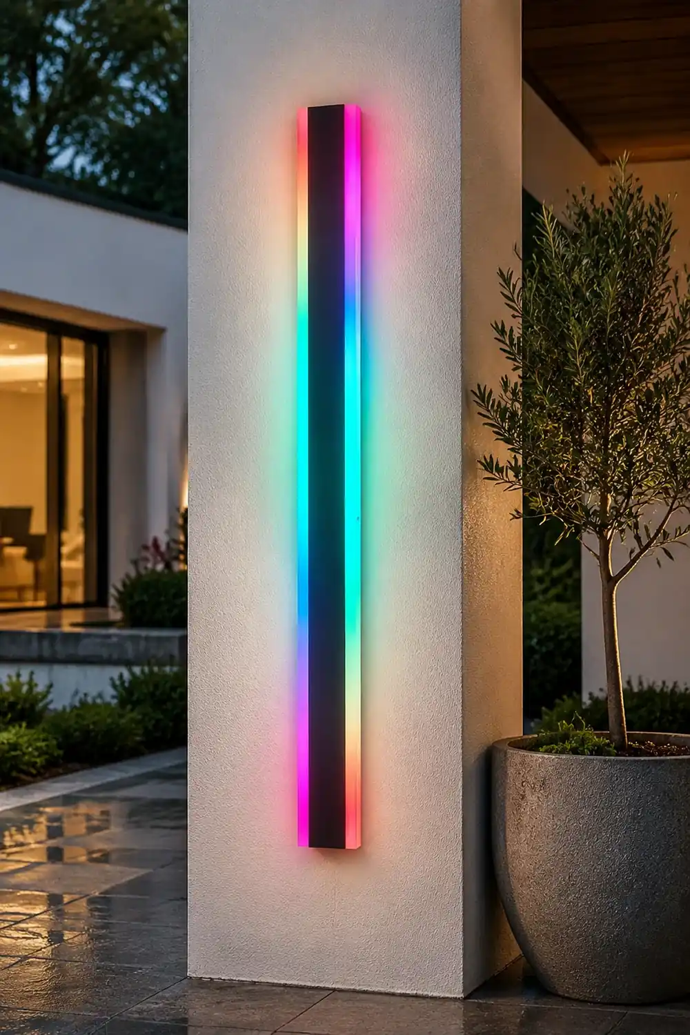Long Strip Waterproof LED RGB Multi Color Modern Outdoor Sconces - Lumpaz