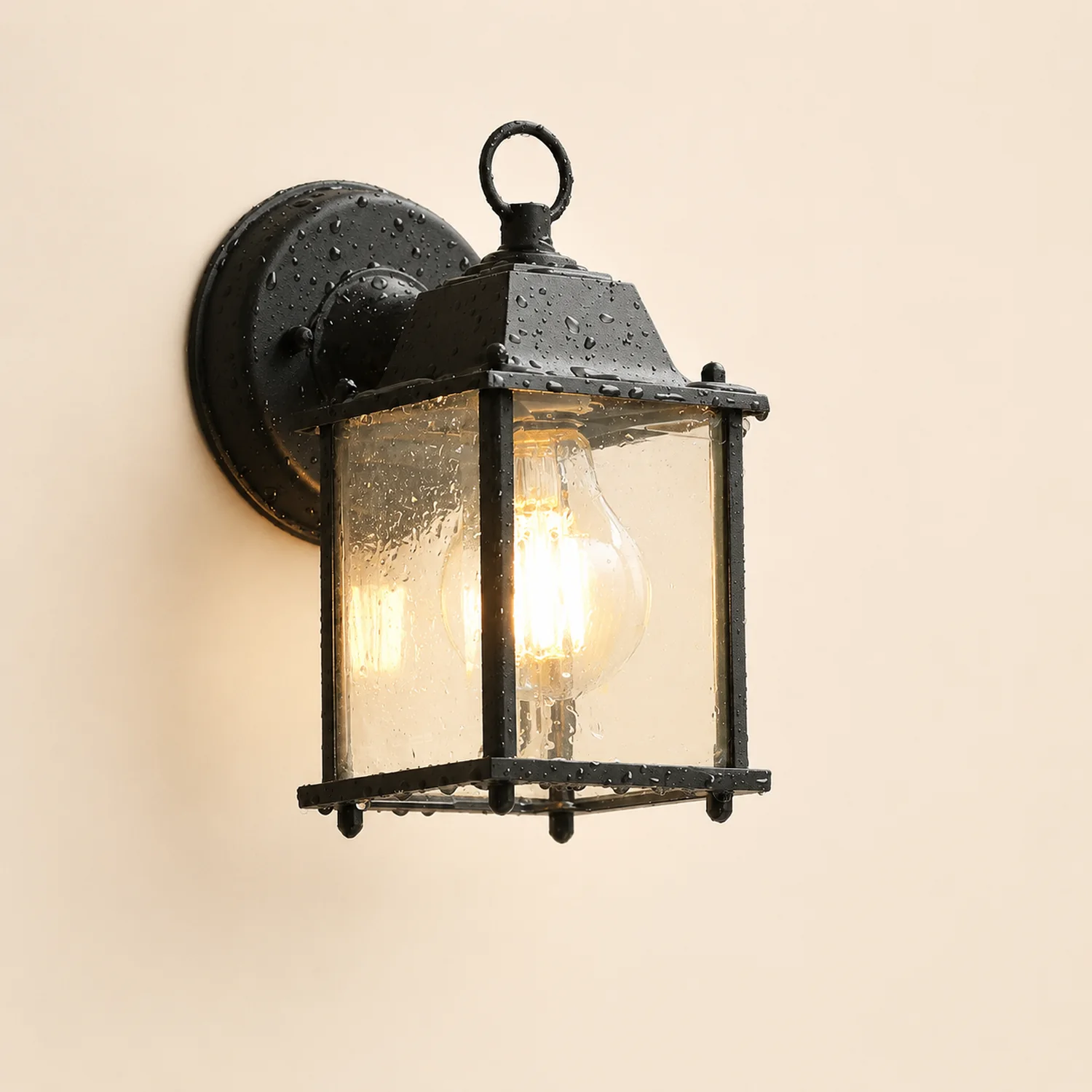Square Glass Wall Lamp Outdoor Wall Sconce Lighting LED Waterproof Wall Lights - Lumpaz