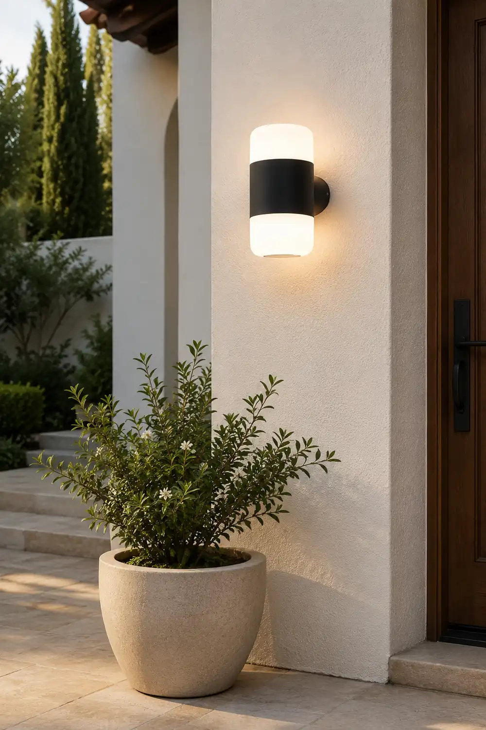 Round Up and Down Light LED Waterproof Black Modern Outdoor Wall Lamp - Lumpaz