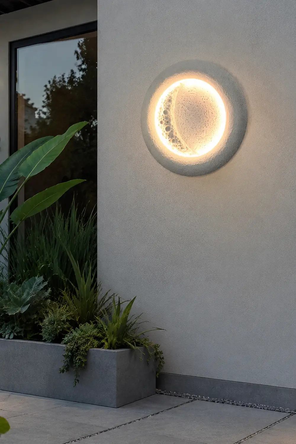 Creative Moon Shaped Waterproof LED 10W Modern Wall Lamp Exterior Decor - Lumpaz