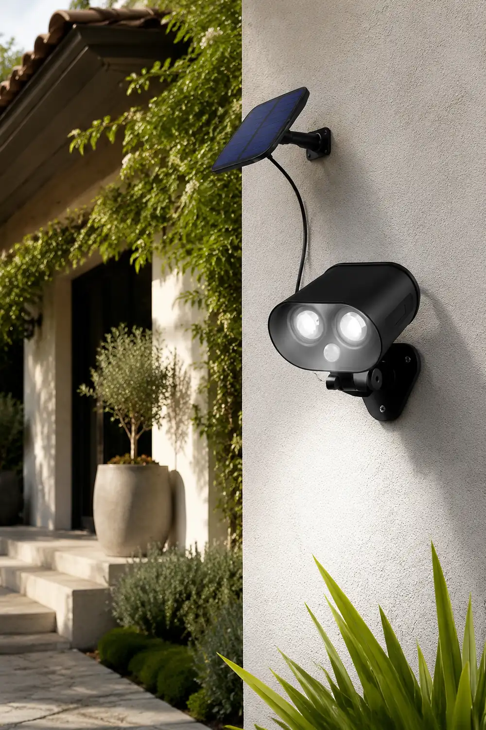 Solar Adjustable LED Outdoor Wall Lamp Wall Sconces Lighting Flood Light - Lumpaz