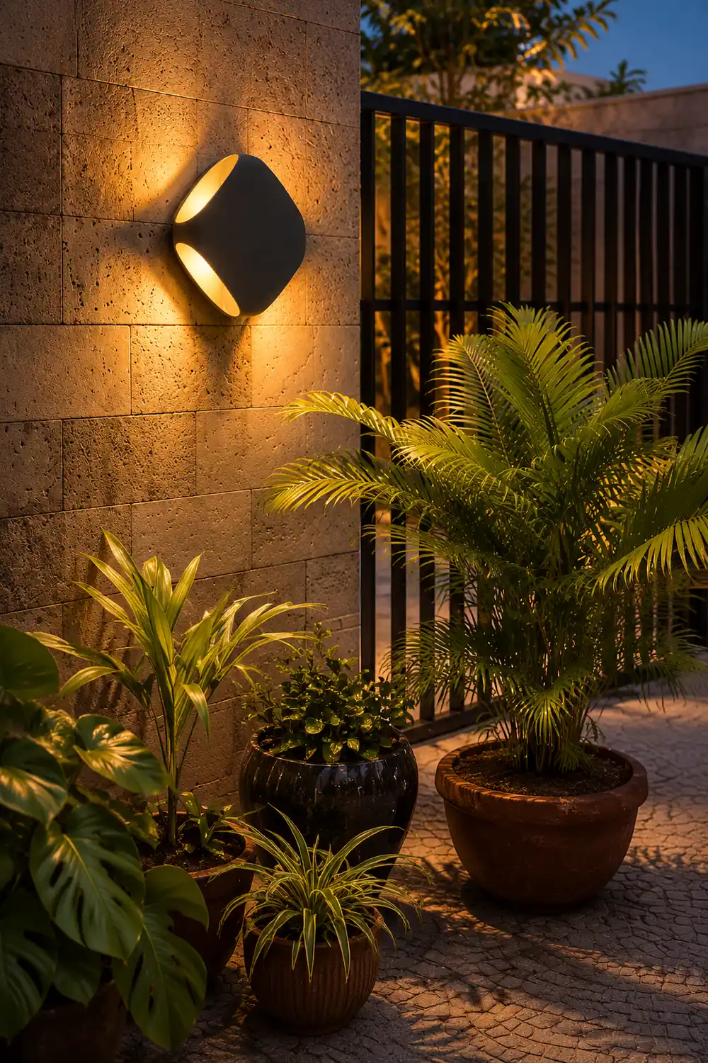 Square LED Waterproof Black Modern Outdoor Wall Lights Fence Post Lights - Lumpaz