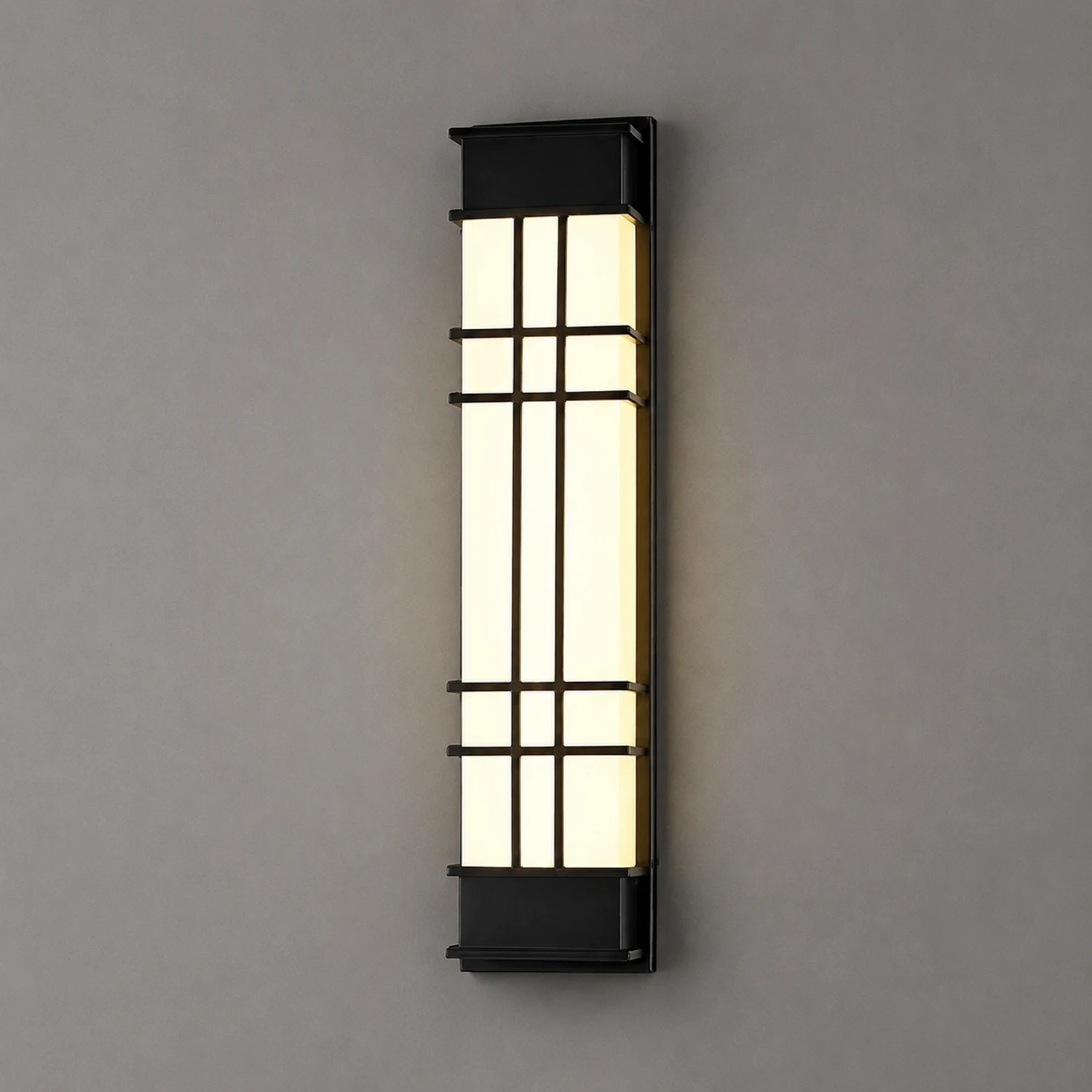 Retro Rectangular Waterproof LED Black Traditional Outdoor Wall Lamp - Lumpaz
