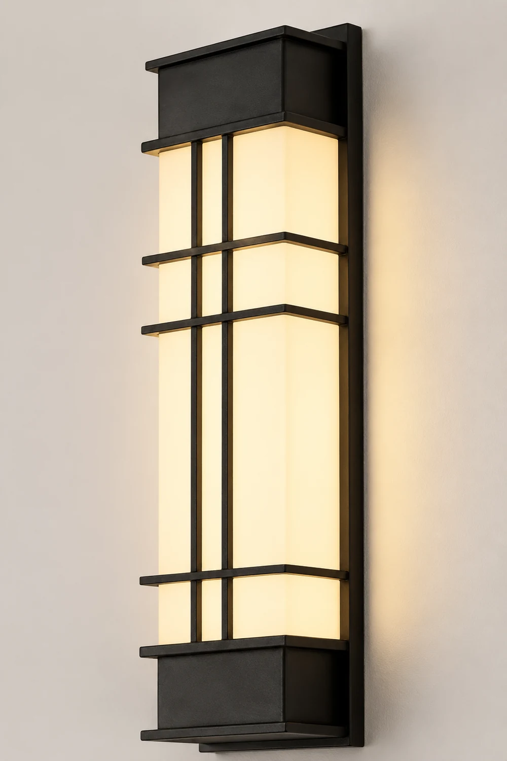 Retro Rectangular Waterproof LED Black Traditional Outdoor Wall Lamp - Lumpaz