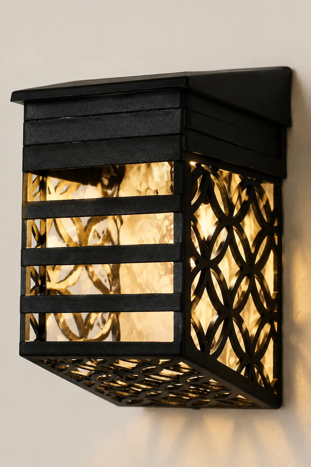 Solar Hollow Outdoor Wall Sconce Lighting Led Fence Wall Lamp Garden Lights - Lumpaz