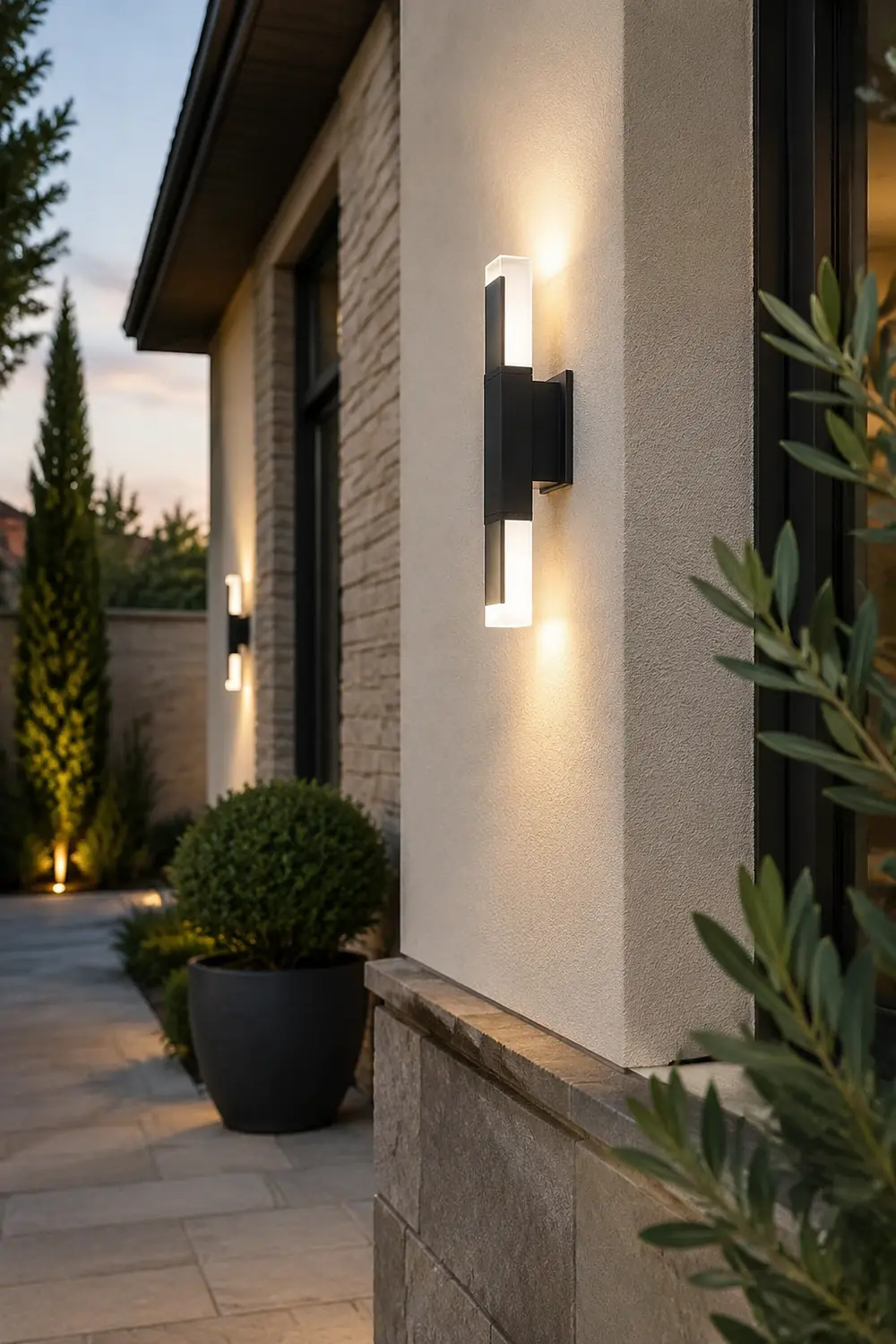 Square Up and Down Lighting LED Waterproof Modern Outdoor Wall Lights - Lumpaz