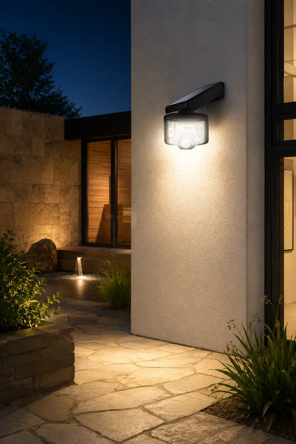 Adjustable Solar Outdoor Wall Lamp LED Spotlight Motion Sensor Wall Lights - Lumpaz