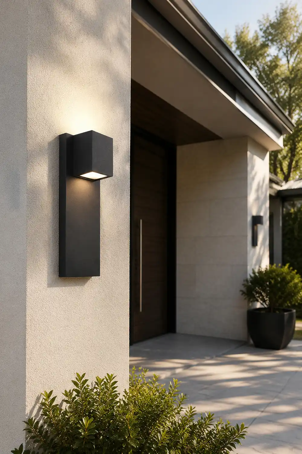 Square Waterproof LED Up and Down Lights Modern Outdoor Wall Lamp Wall Sconce Lighting - Lumpaz