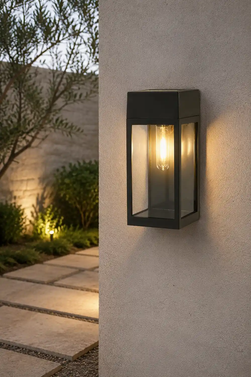 Rectangular Glass LED Waterproof Light-controlled Solar Wall Lamp - Lumpaz