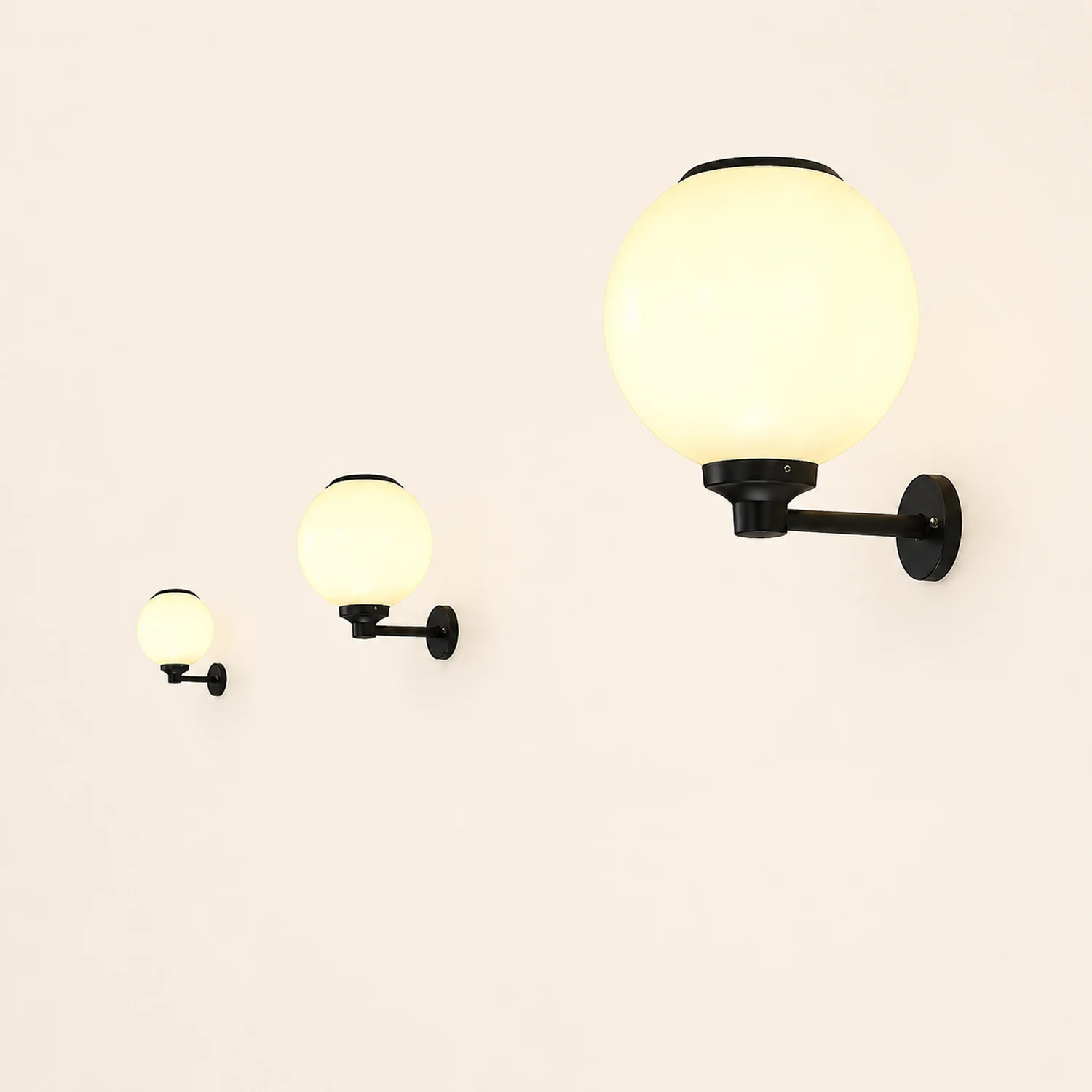 Round Three Step Dimming LED Modern Solar Wall Lights Outdoor Wall Lamp - Lumpaz