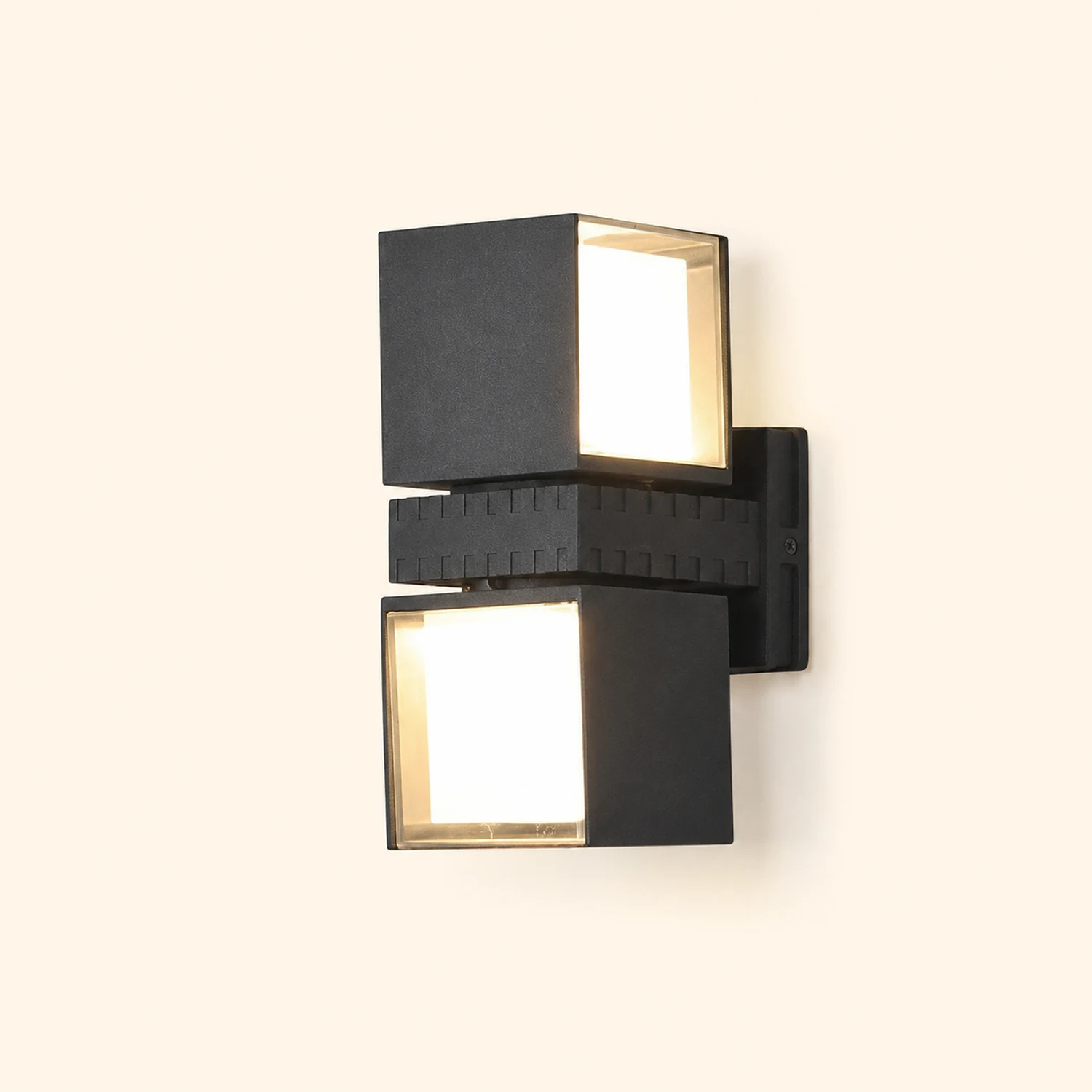 Adjustable Square Lamps Up And Down Lighting Black Outdoor Wall Lights - Lumpaz