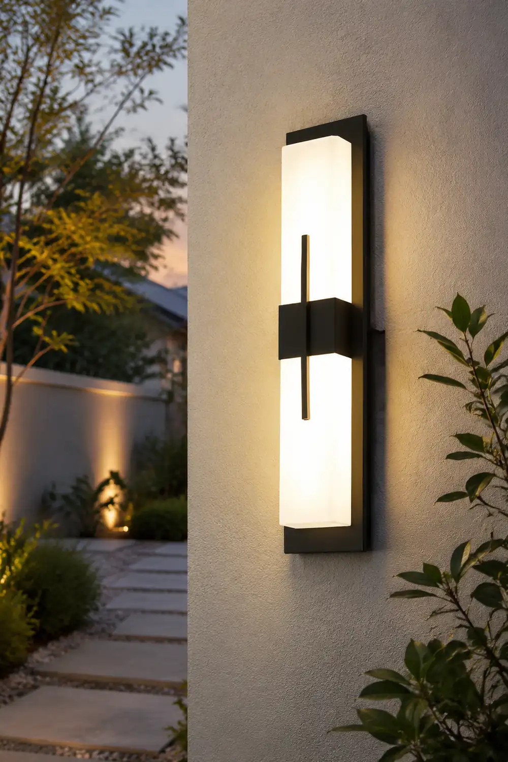 Creative Rectangular LED Waterproof Black Modern Outdoor Wall Lamp - Lumpaz