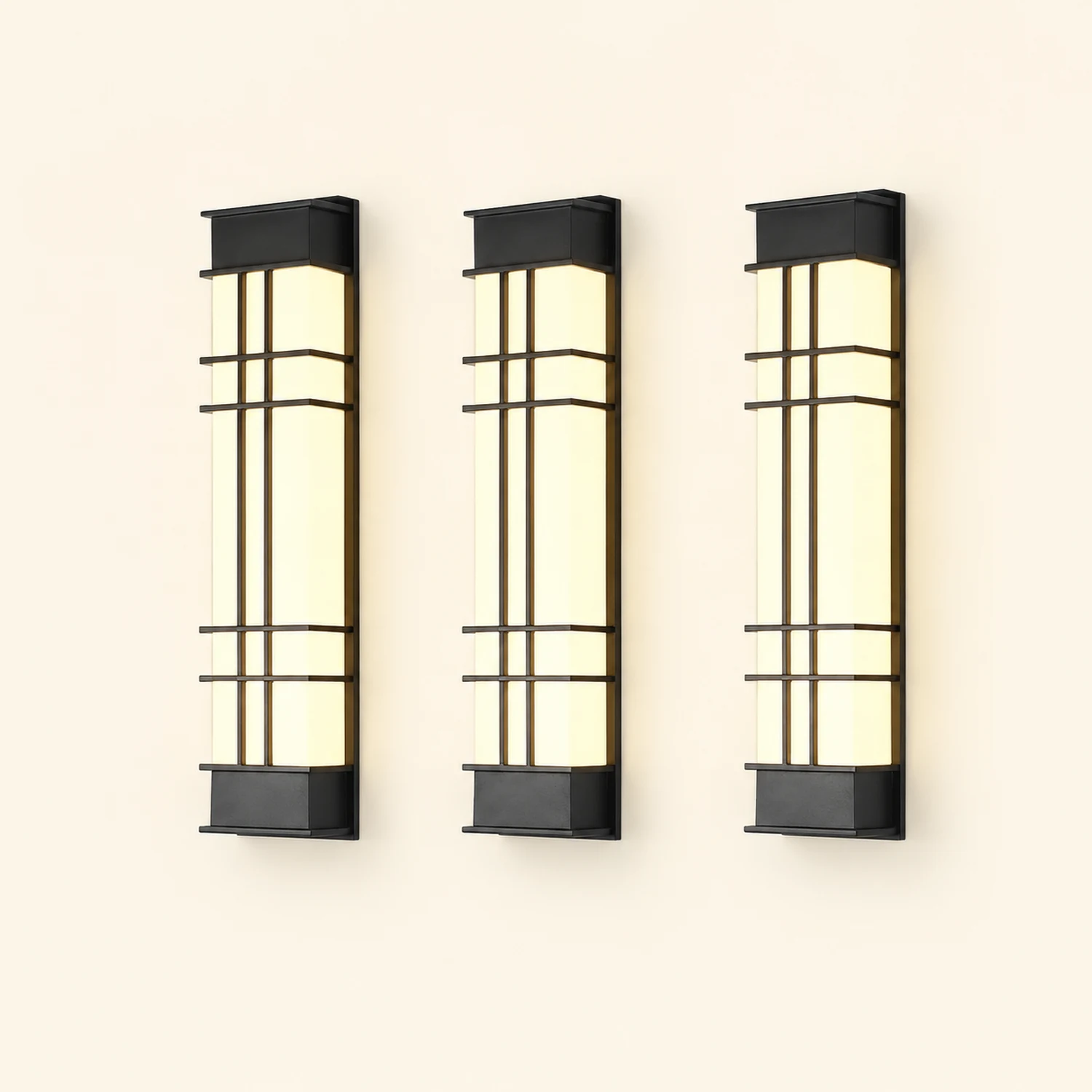Retro Rectangular Waterproof LED Black Traditional Outdoor Wall Lamp - Lumpaz