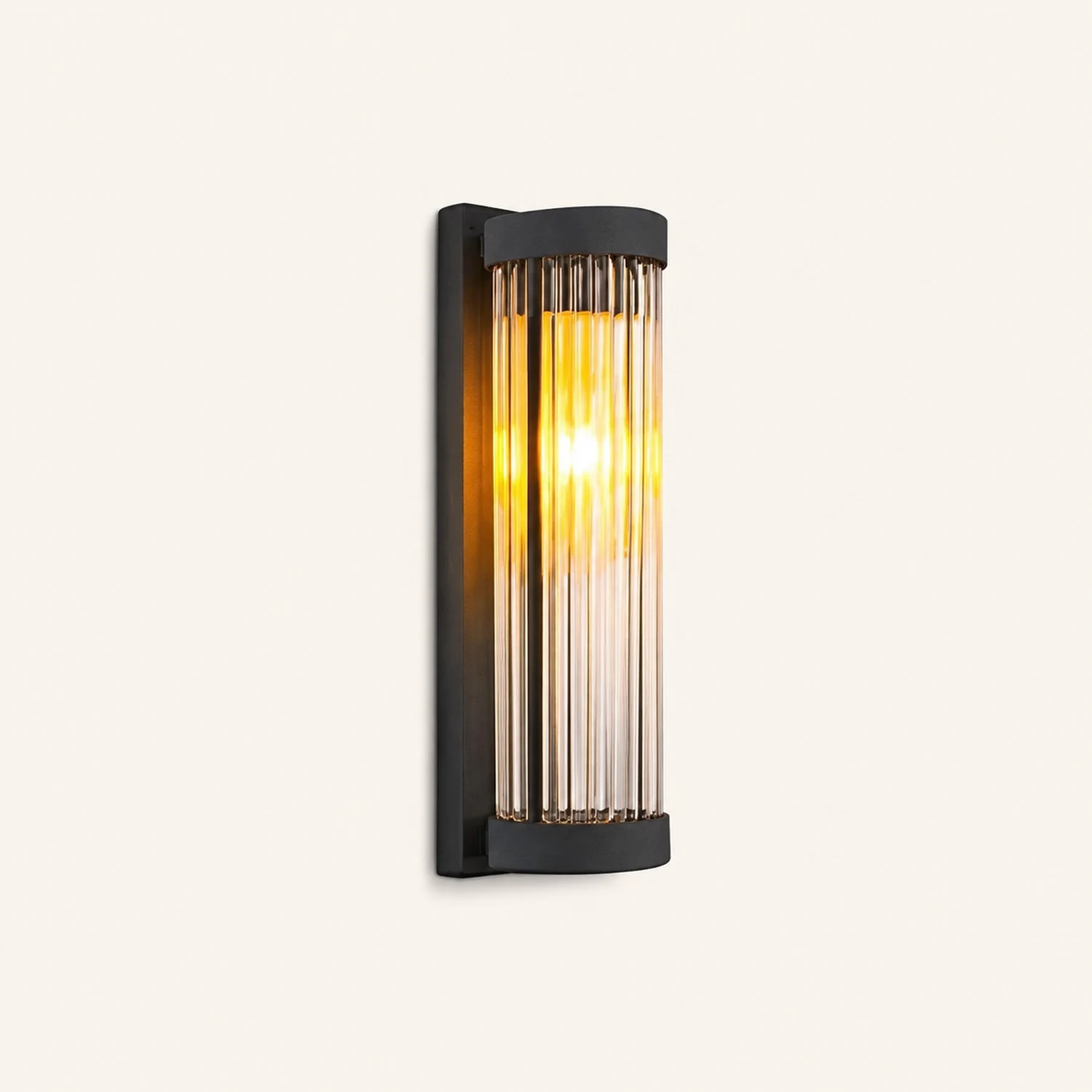 Creative Glass Waterproof LED Black Modern Solar Wall Lamp Exterior Lights - Lumpaz