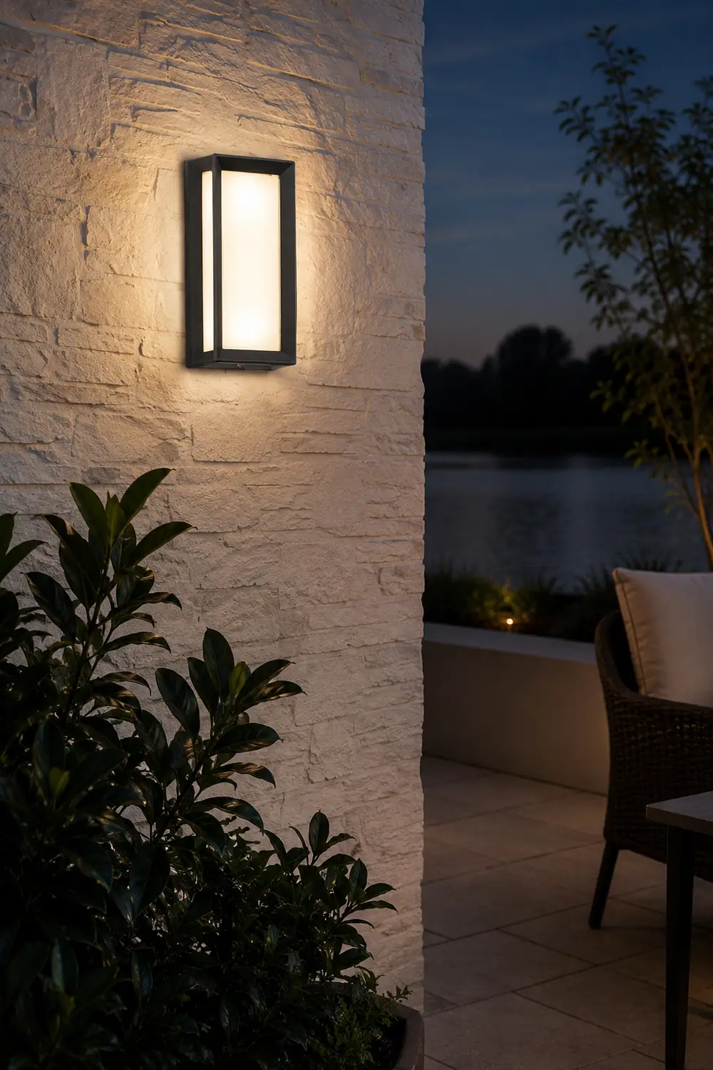 Unique Rectangular Frame Waterproof Black Modern Outdoor Wall Lights - Lumpaz