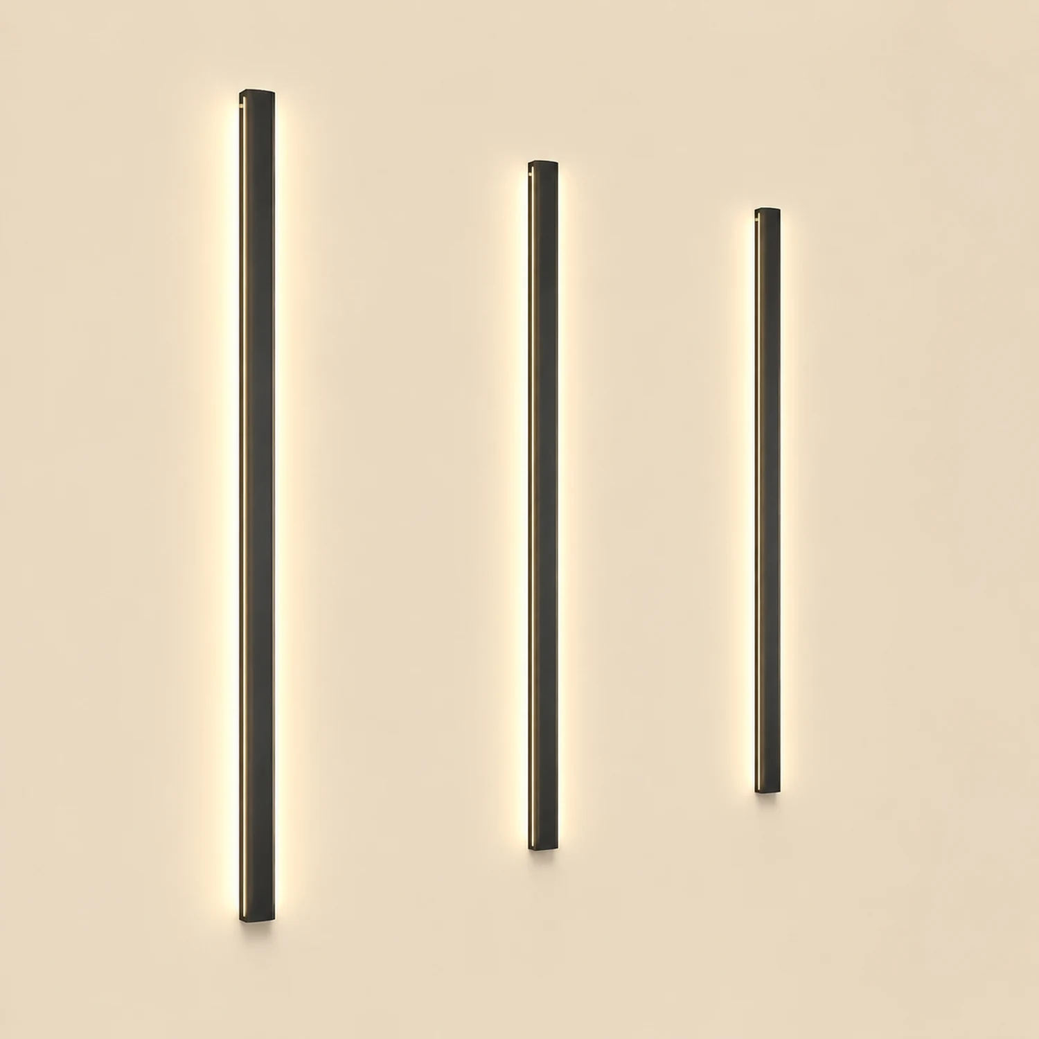 LED Long Strip Metal Waterproof Black Minimalist Outdoor Wall Lights - Lumpaz