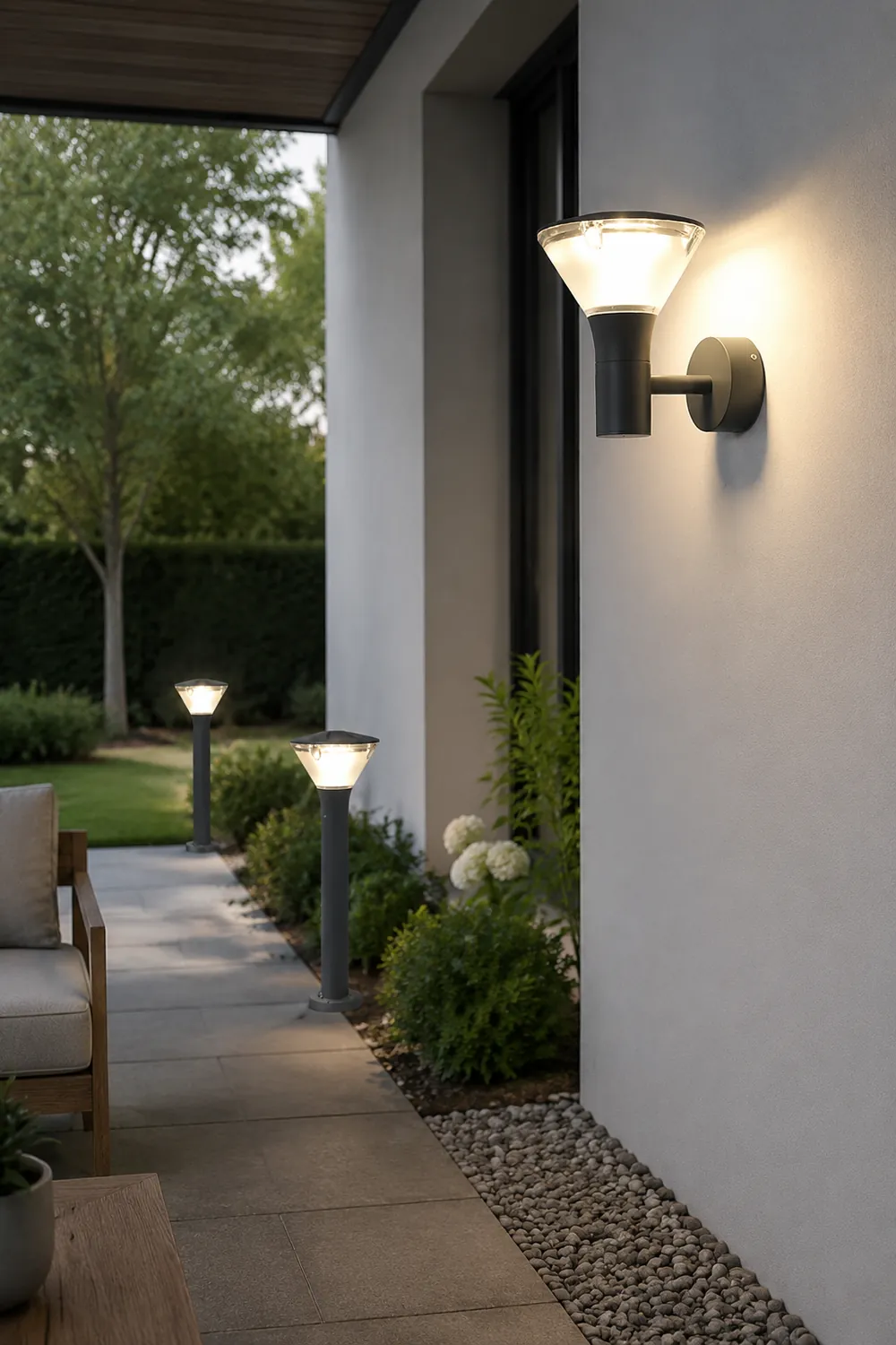 Round LED Waterproof Nordic Sconces Wall Lamp Outdoor Lights Path Lights - Lumpaz