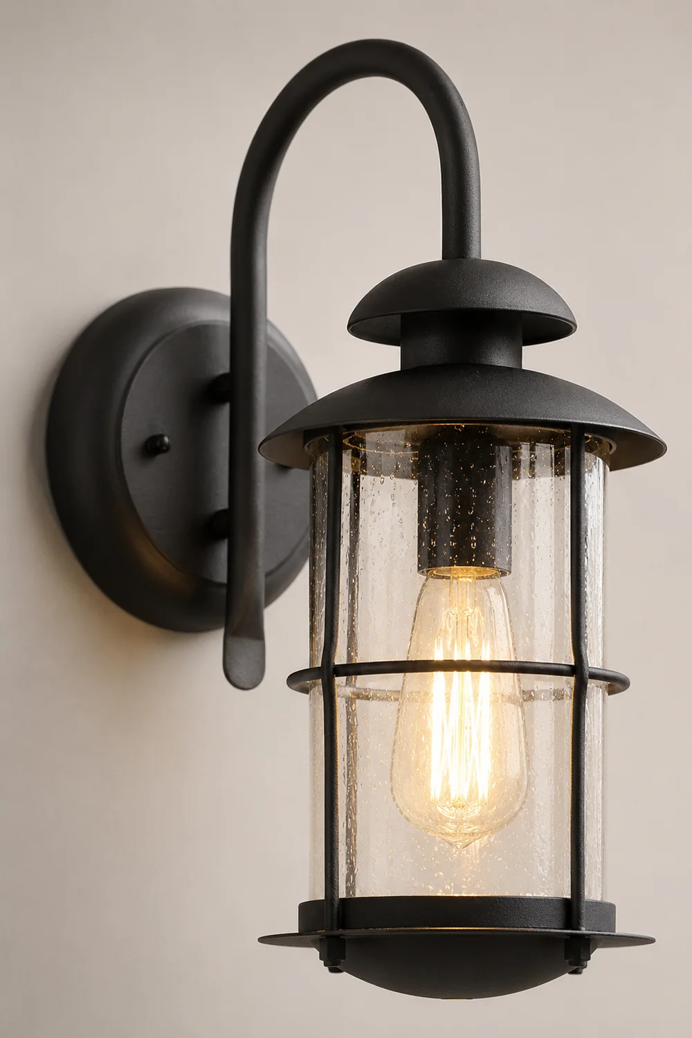 Creative Glass Waterproof LED Black Modern Plug in Wall Sconce Lighting - Lumpaz