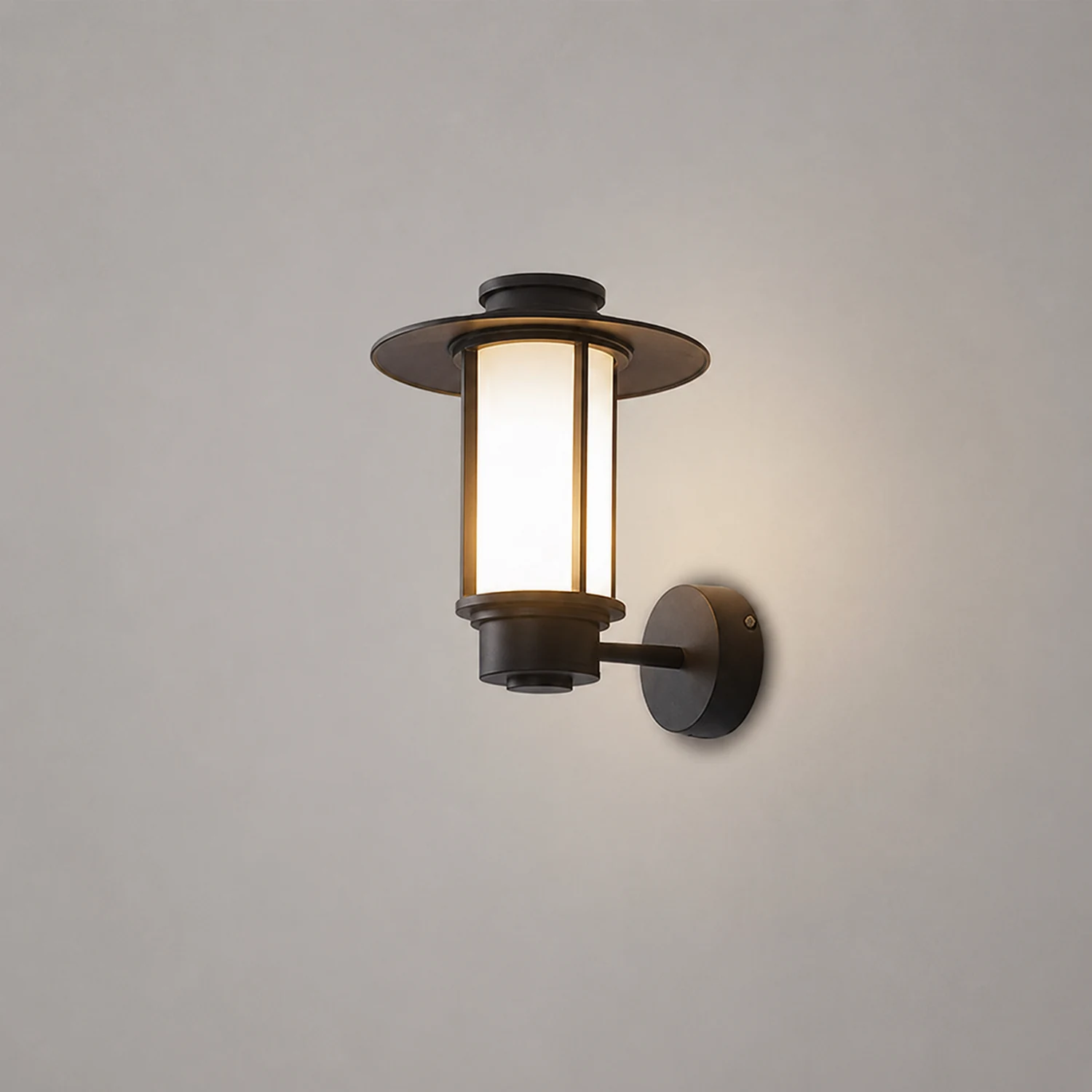 Top Hats Shape Aluminum LED Waterproof Black Retro Outdoor Wall Lights - Lumpaz
