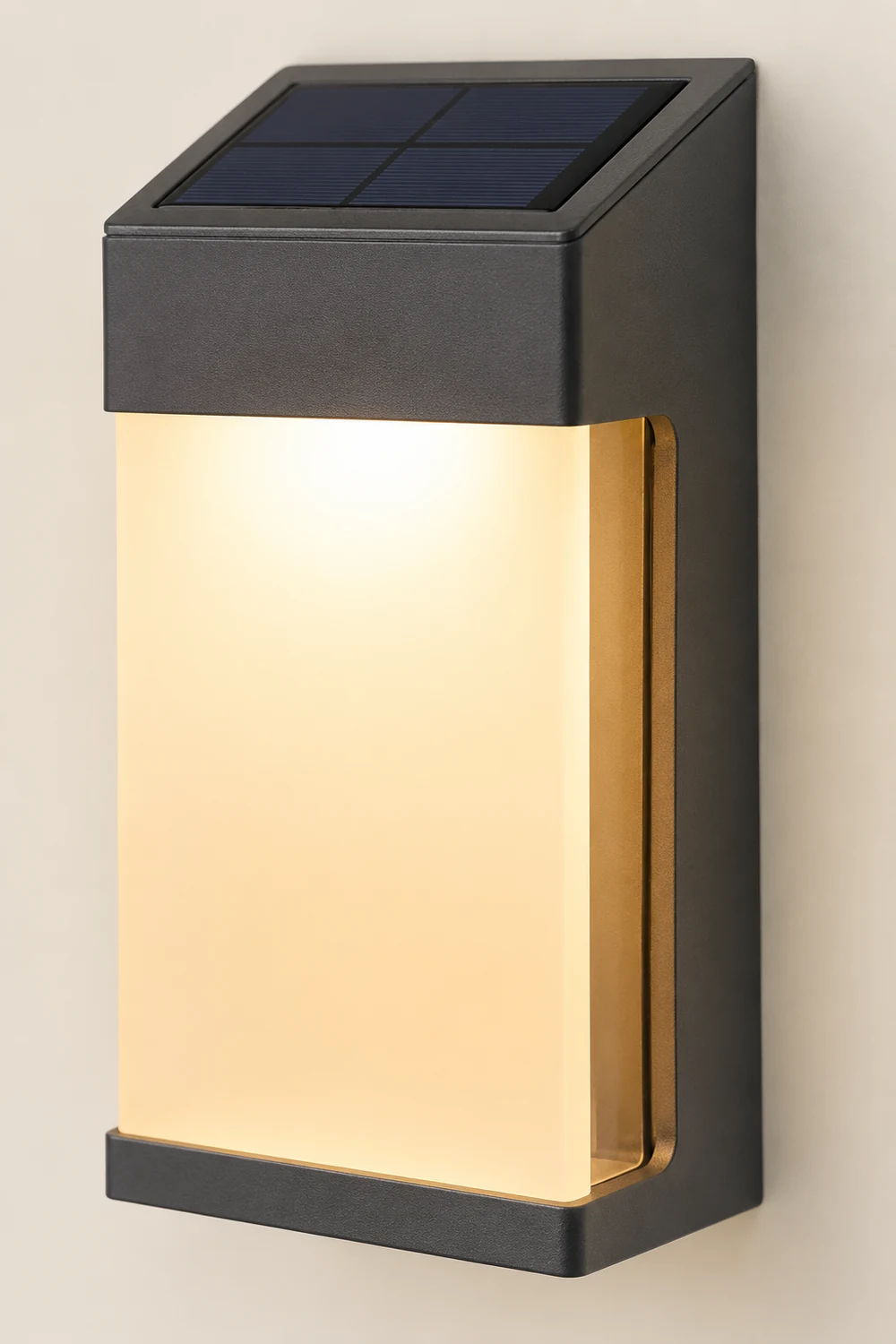 2 Pcs Rectangular LED Light-controlled Waterproof Outdoor Solar Sconce Lighting - Lumpaz