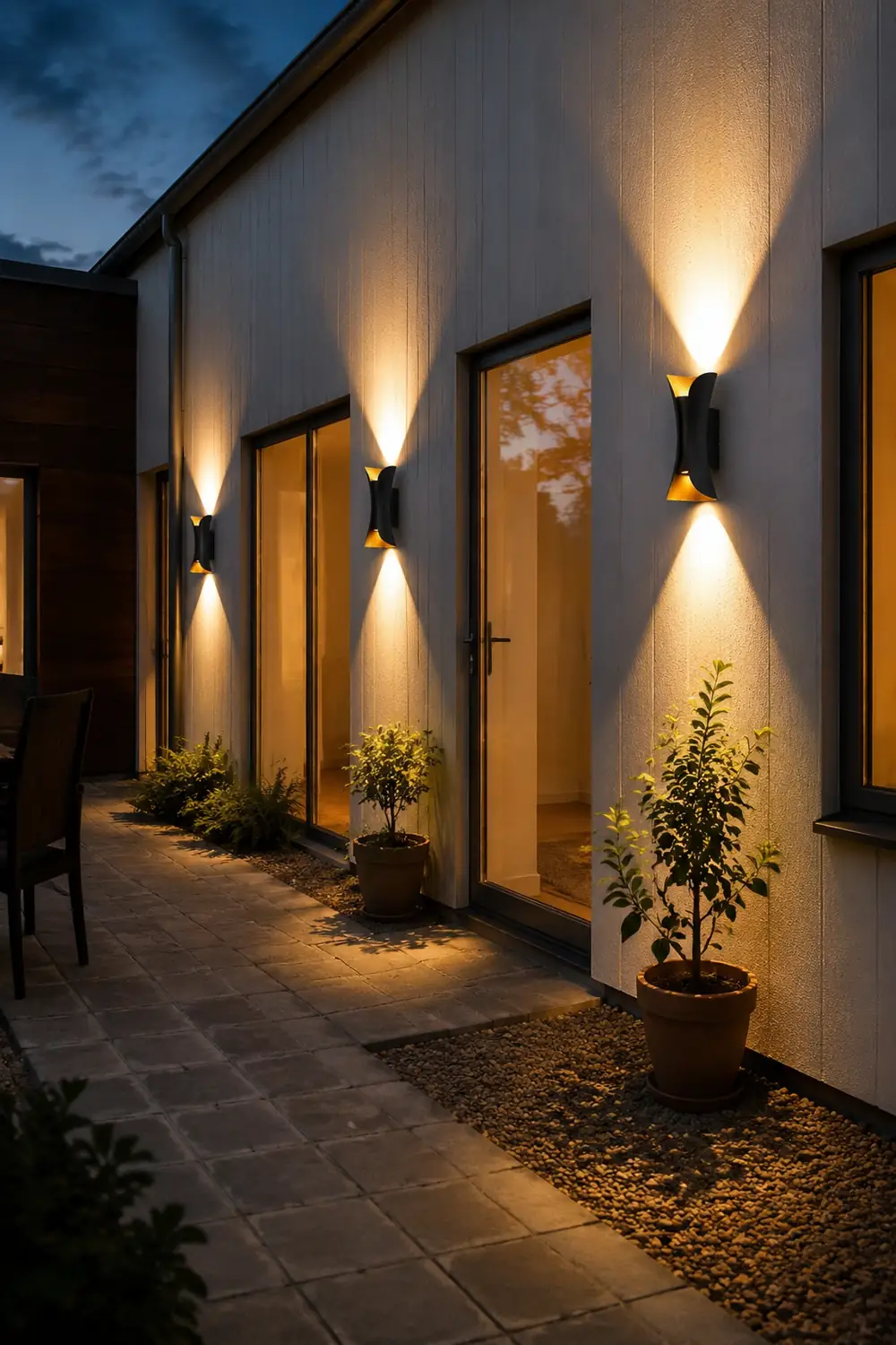Curved LED Up and Down Lighting Waterproof Modern Outdoor Wall Lights - Lumpaz