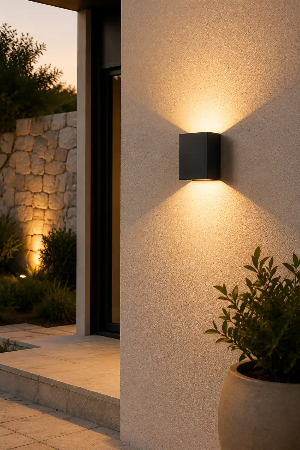 Waterproof Square LED up and down Lighting Modern Outdoor Wall Lights - Lumpaz