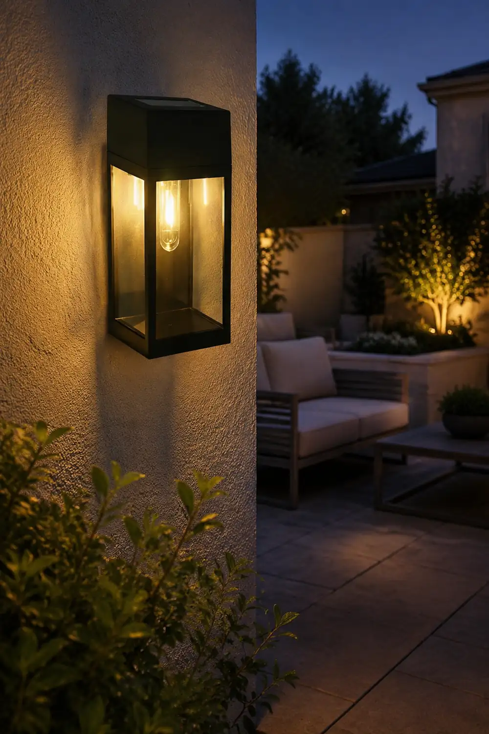 Rectangular Glass LED Waterproof Light-controlled Solar Wall Lamp - Lumpaz