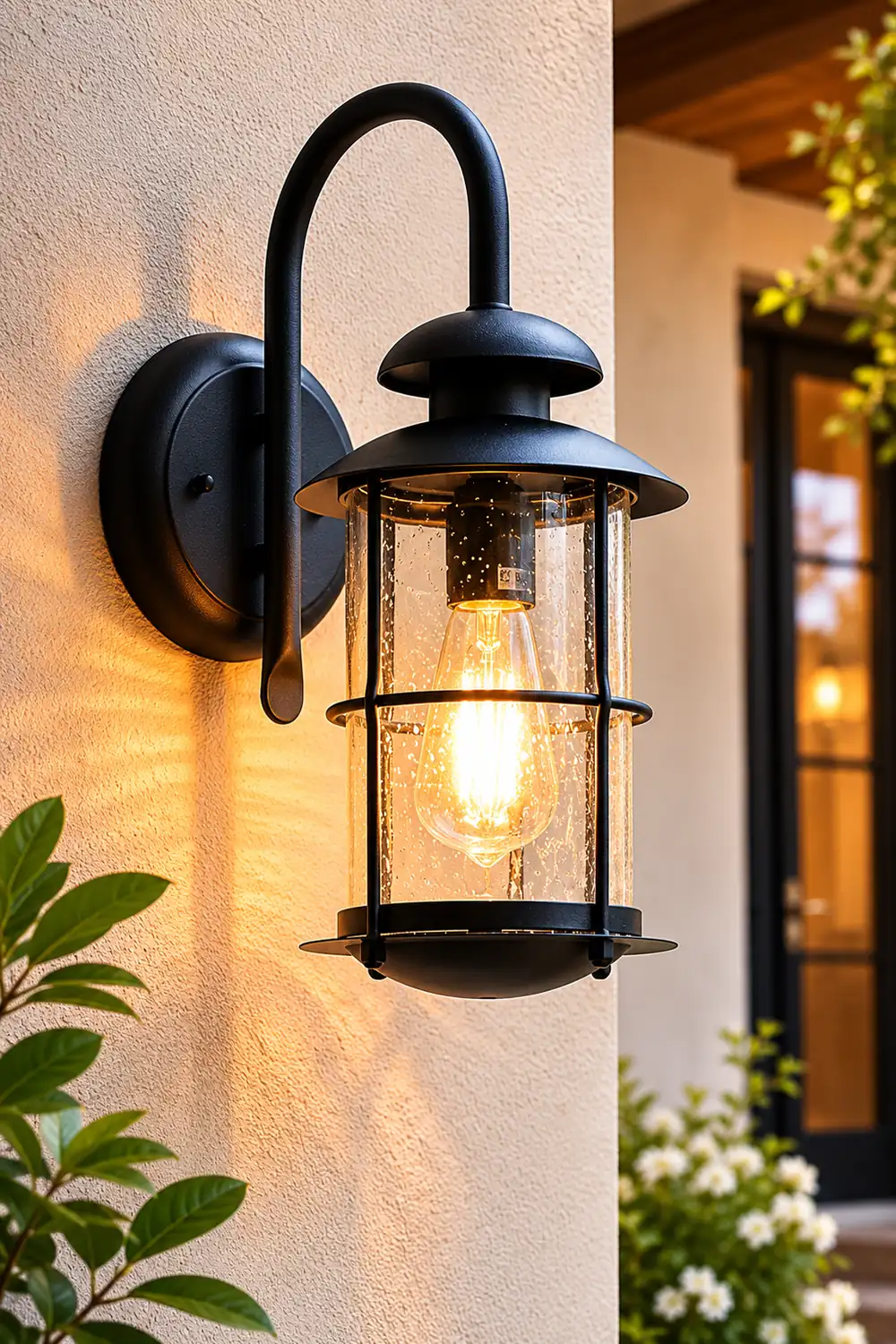 Creative Glass Waterproof LED Black Modern Plug in Wall Sconce Lighting - Lumpaz