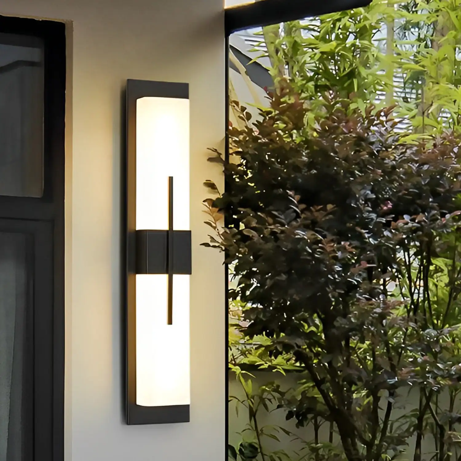 Creative Rectangular LED Waterproof Black Modern Outdoor Wall Lamp - Lumpaz