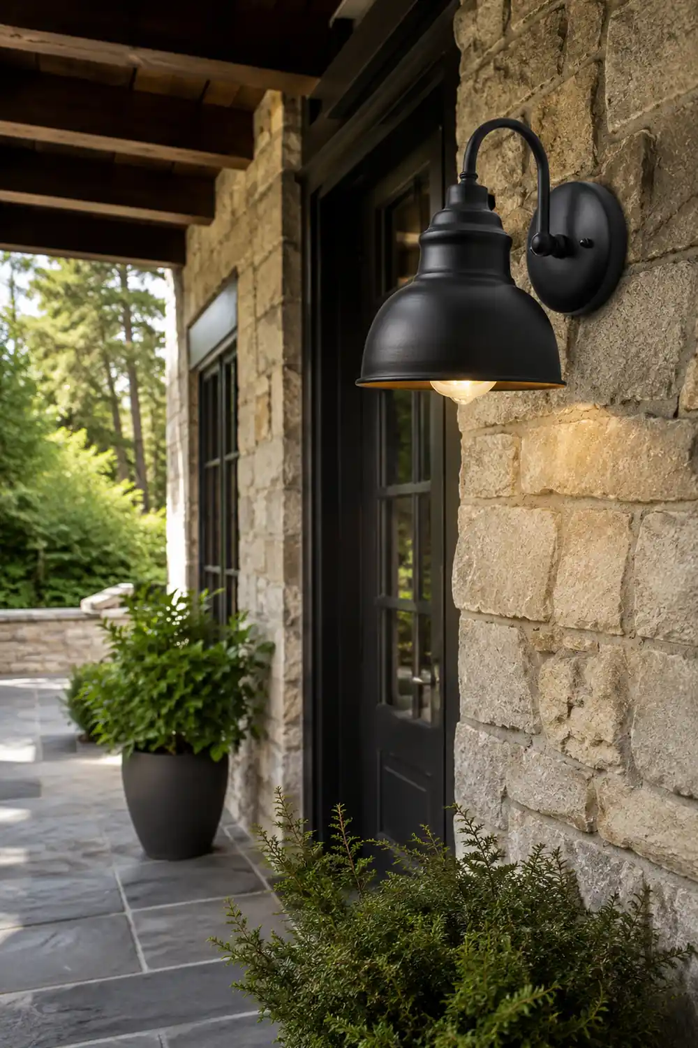 Retro Outdoor Waterproof Balcony Exterior Wall Light Gate Light with Light Sense - Lumpaz