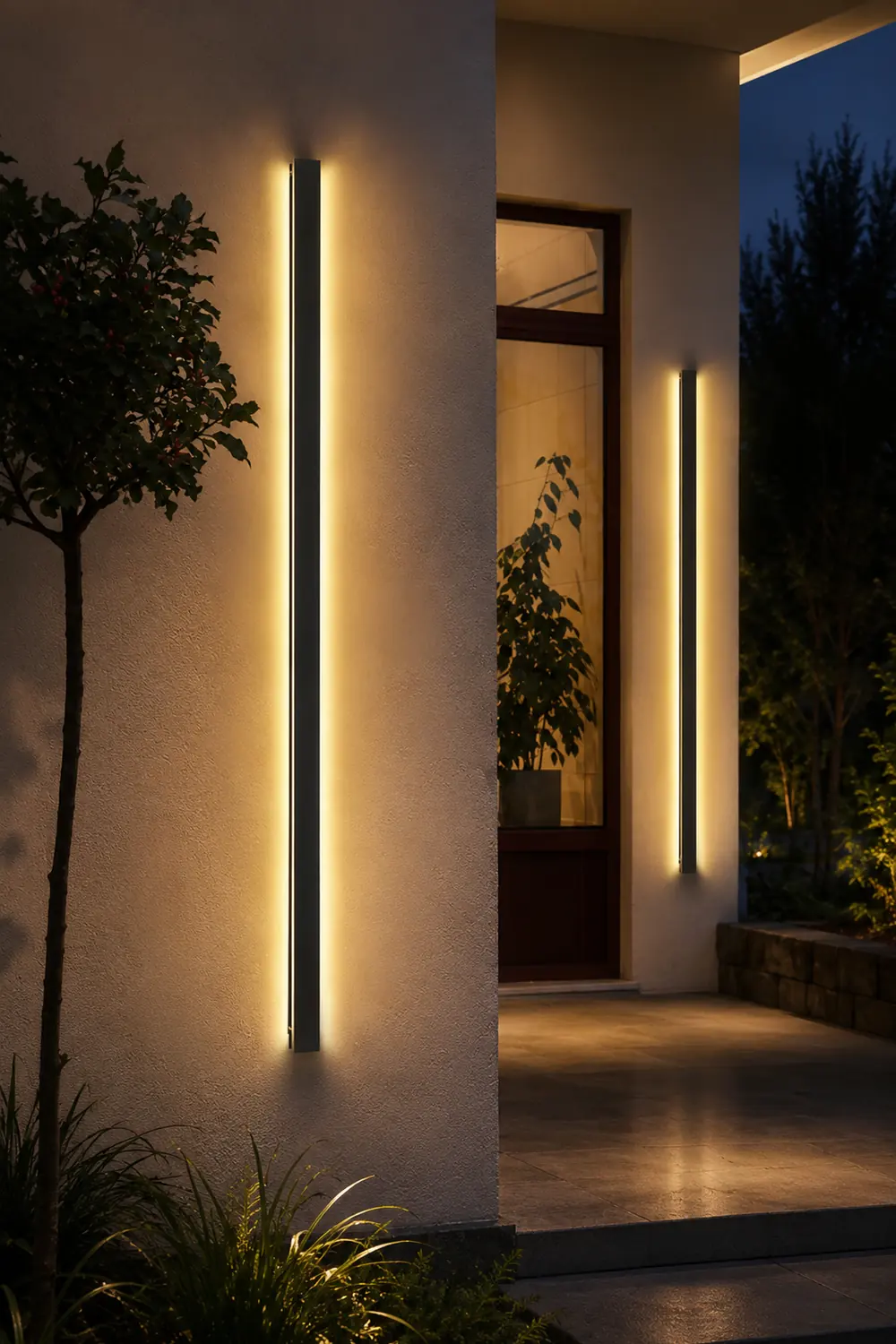 LED Long Strip Metal Waterproof Black Minimalist Outdoor Wall Lights - Lumpaz