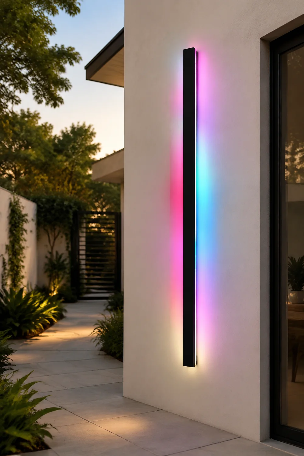 Black Long Strip LED RGB Outdoor Waterproof Wall Light - Lumpaz
